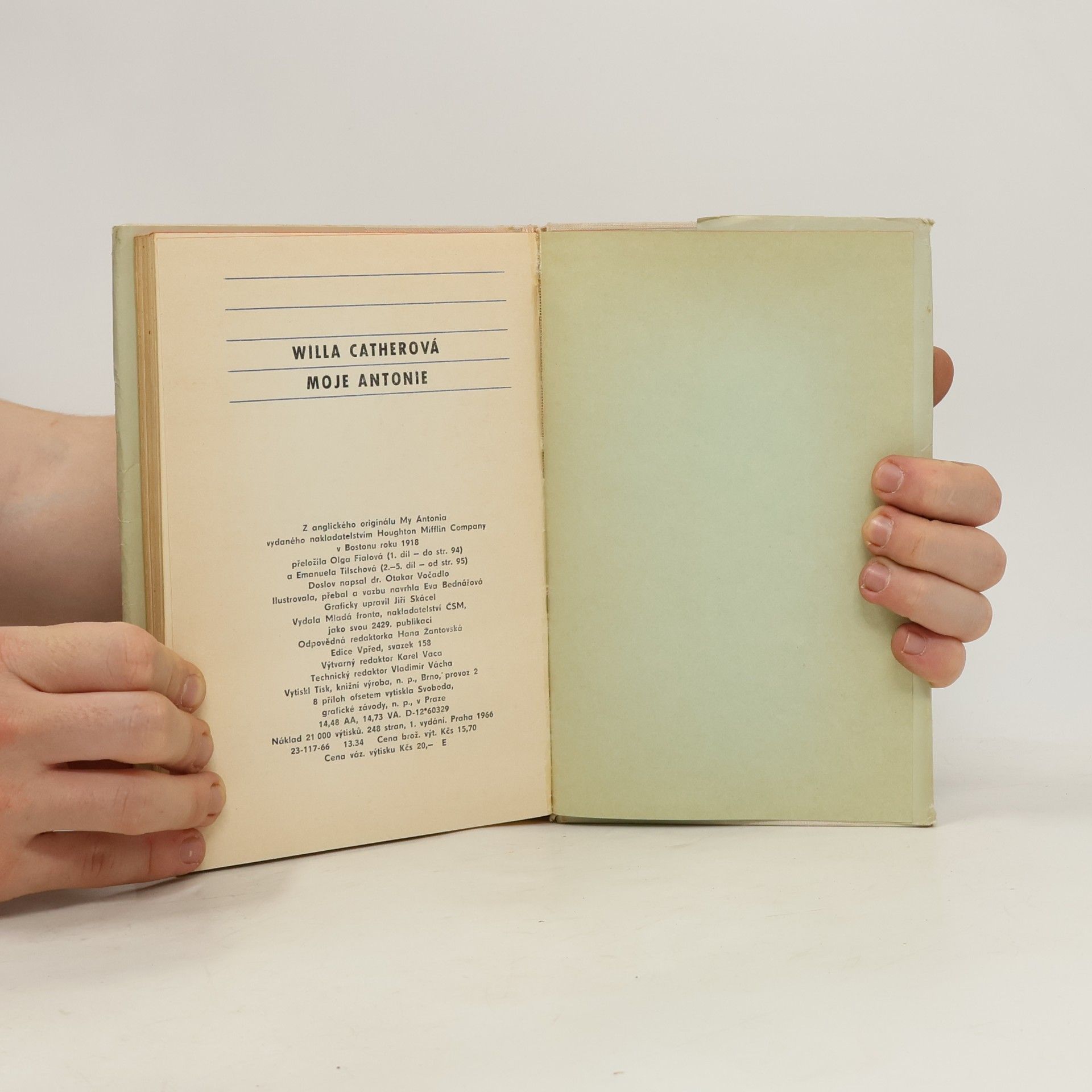 Willa Sibert Cather Moje Antonie