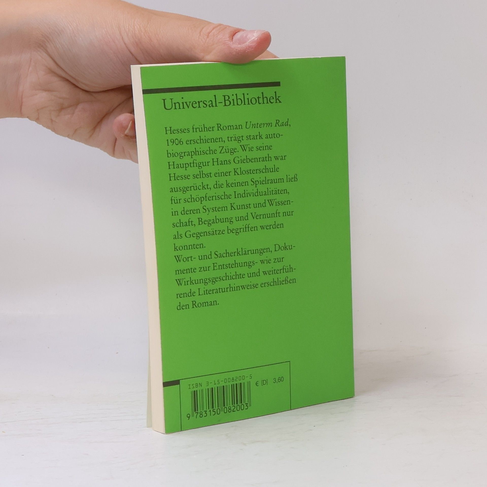 Helga Esselborn-Krumbiegel Hermann Hesse, Unterm Rad