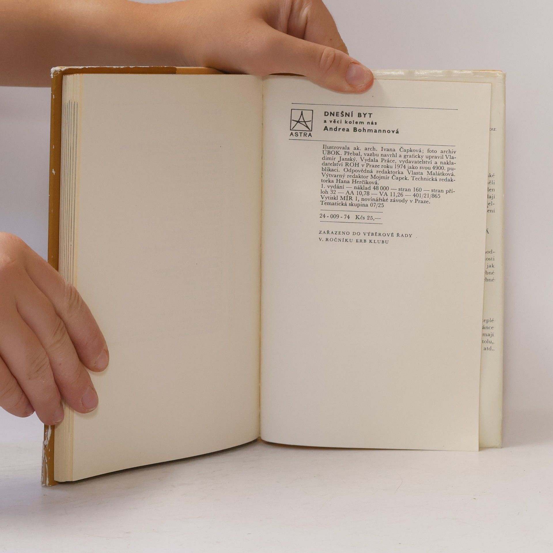 Andrea Bohmannová Dnešní byt a věci kolem nás