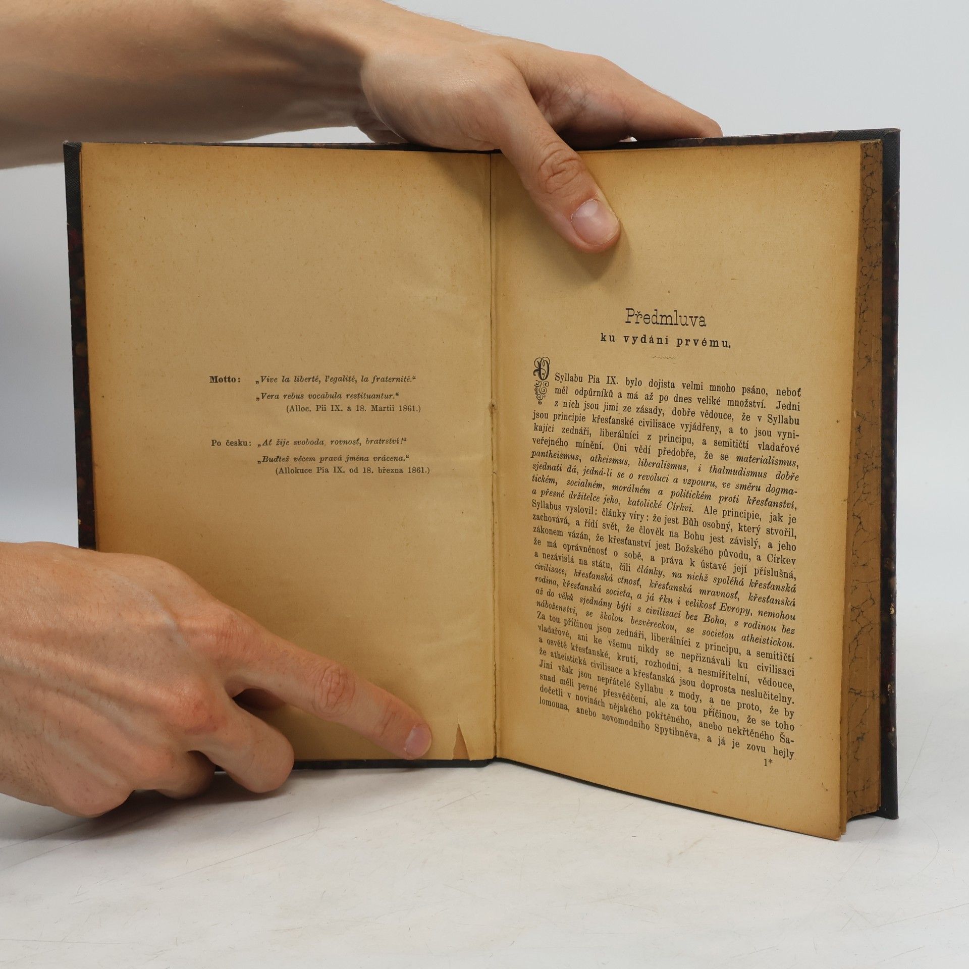 Jan Brázda Syllabus Jeho Svatosti Pia IX., jejž vykládá s povinným zřetelem ku syllabu náčelníka svobodných myslitelů Alfonse Padařovského