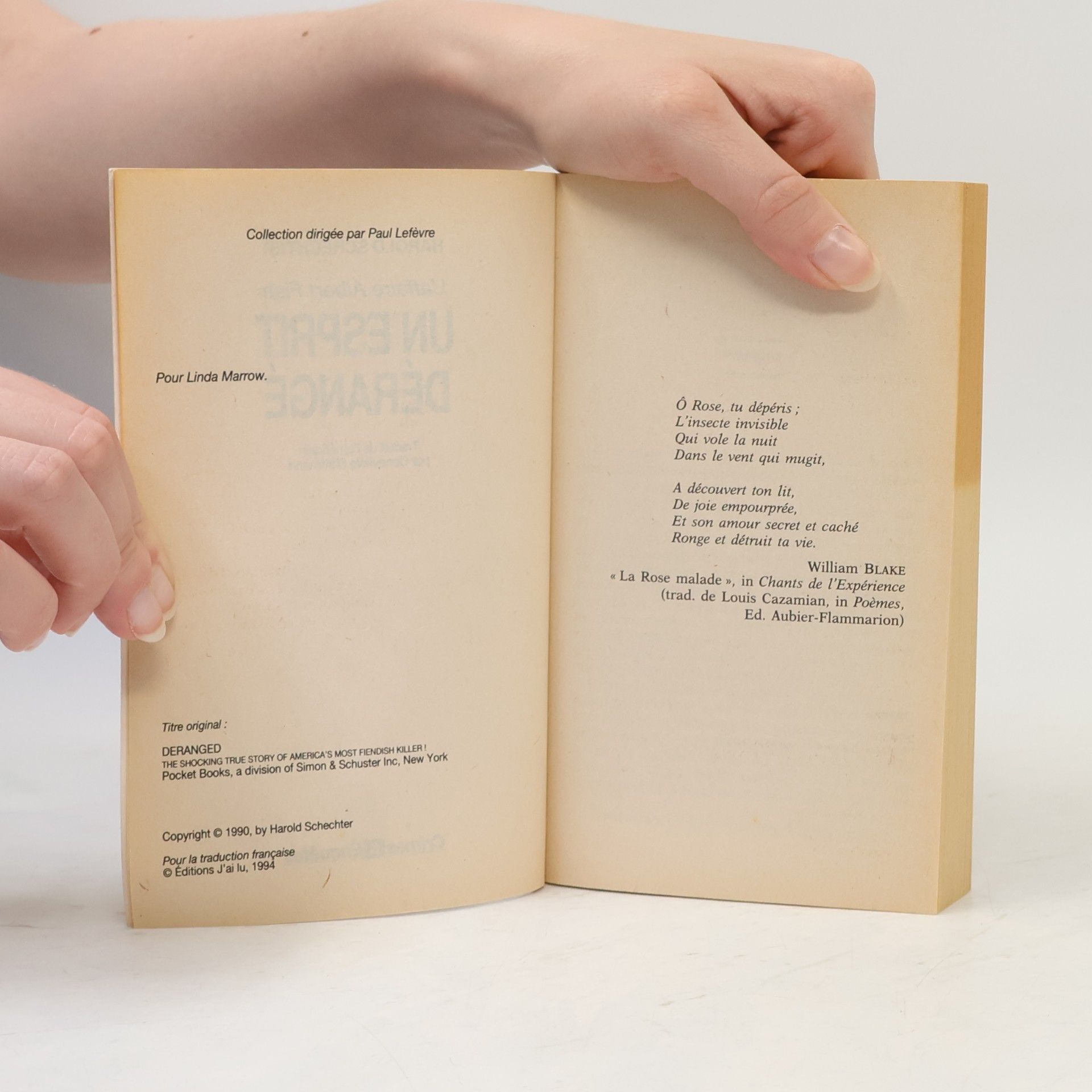 Harold Schechter Esprit derange (un)