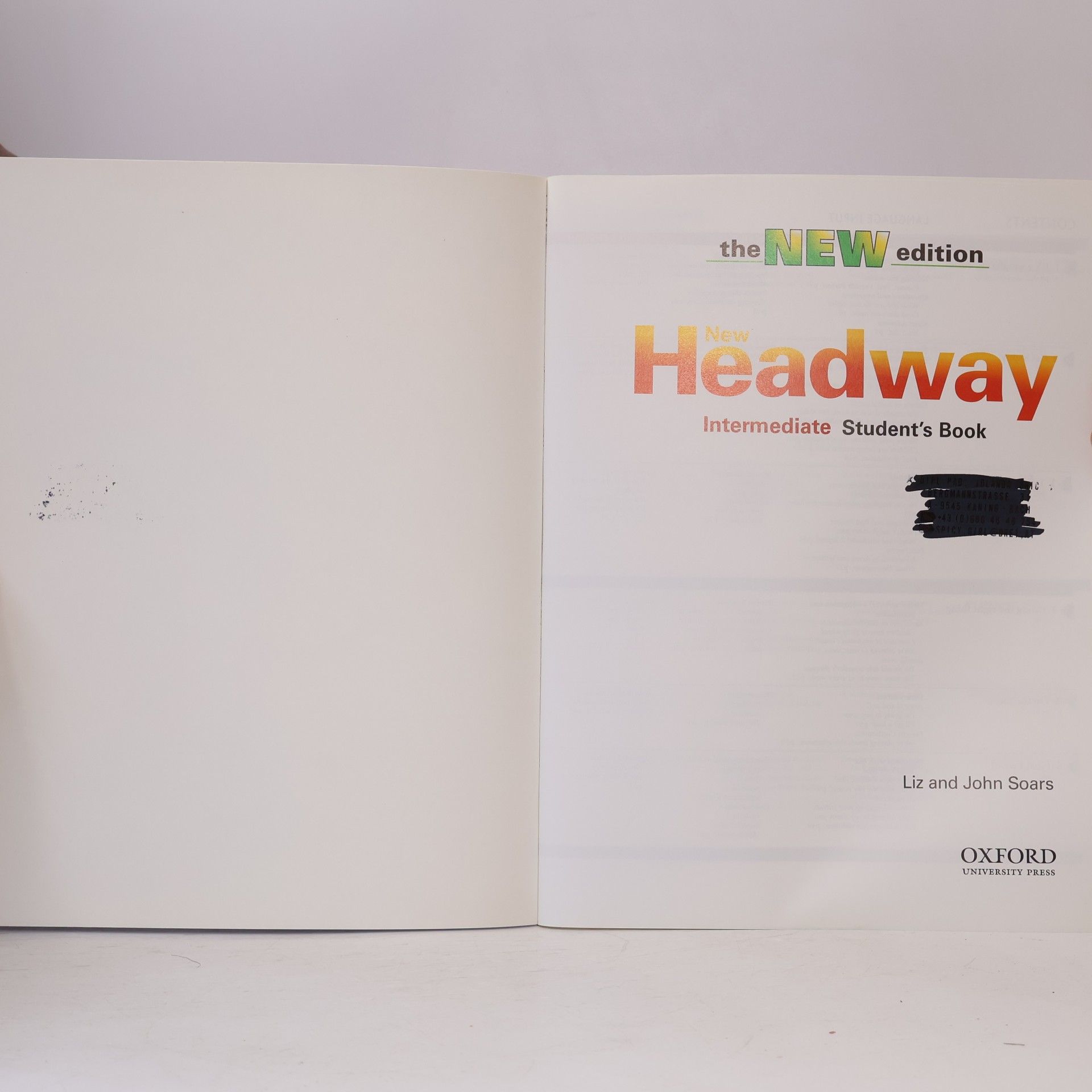 John Soars Student's Book, with English-German wordlists