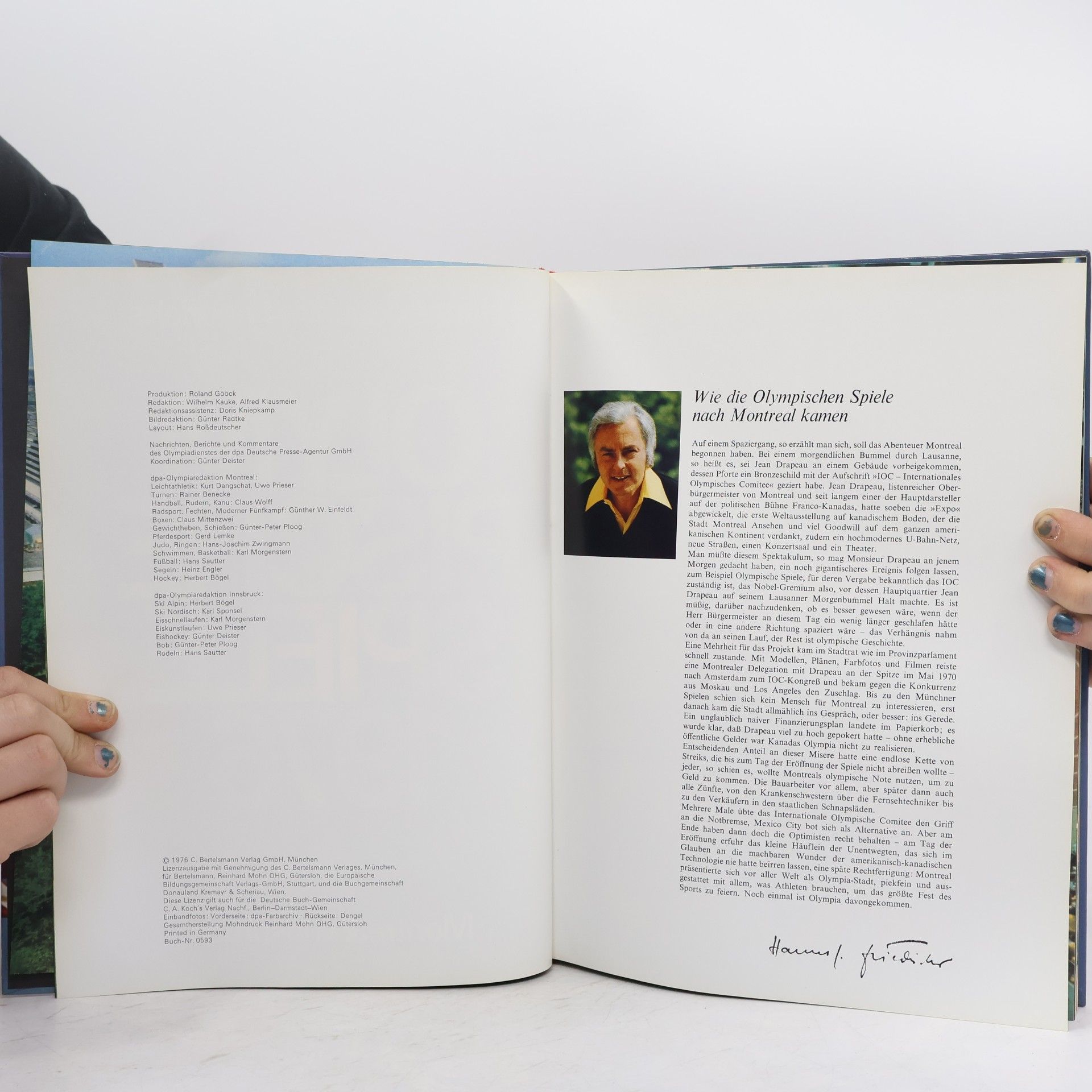 Hanns Joachim Friedrichs Olympische Spiele 1976 Montreal Innsbruck