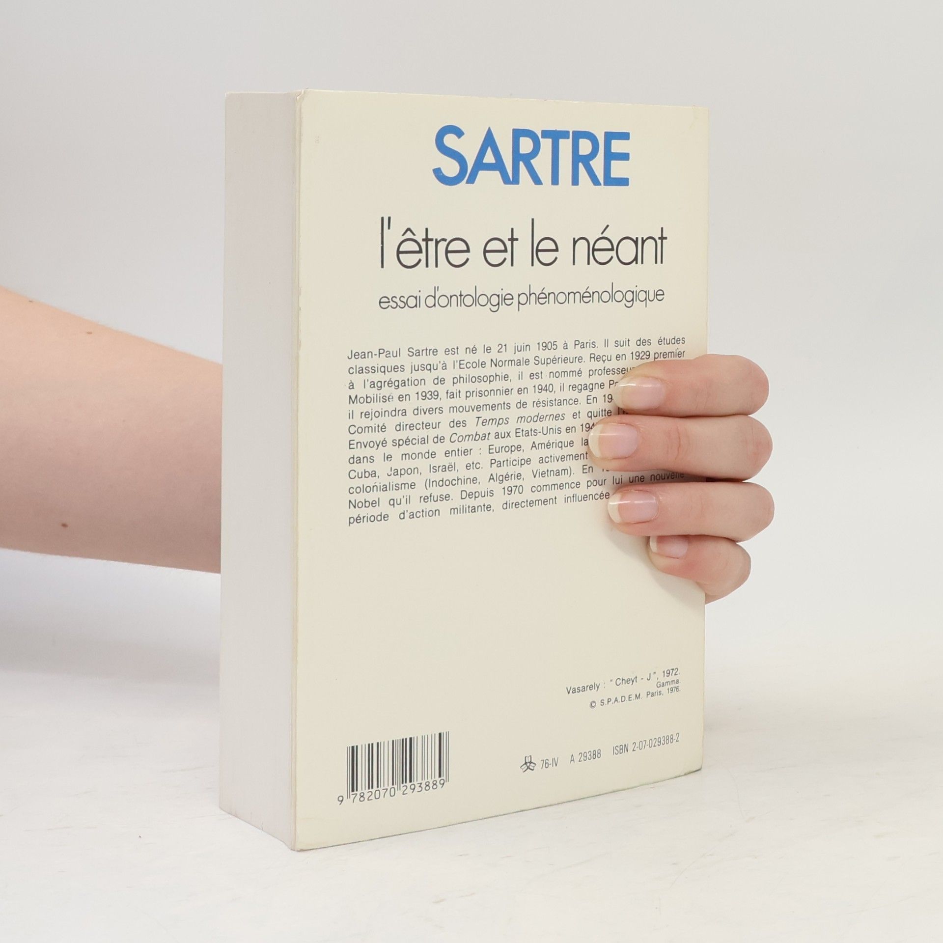 Jean-Paul Sartre L'être et le néant