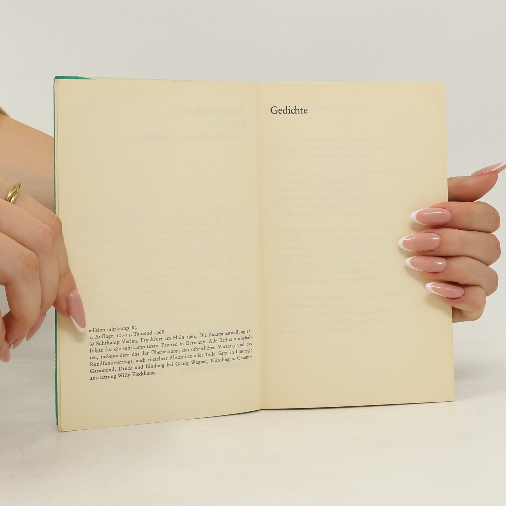 Walter Höllerer Gedichte. Wie entsteht ein Gedicht