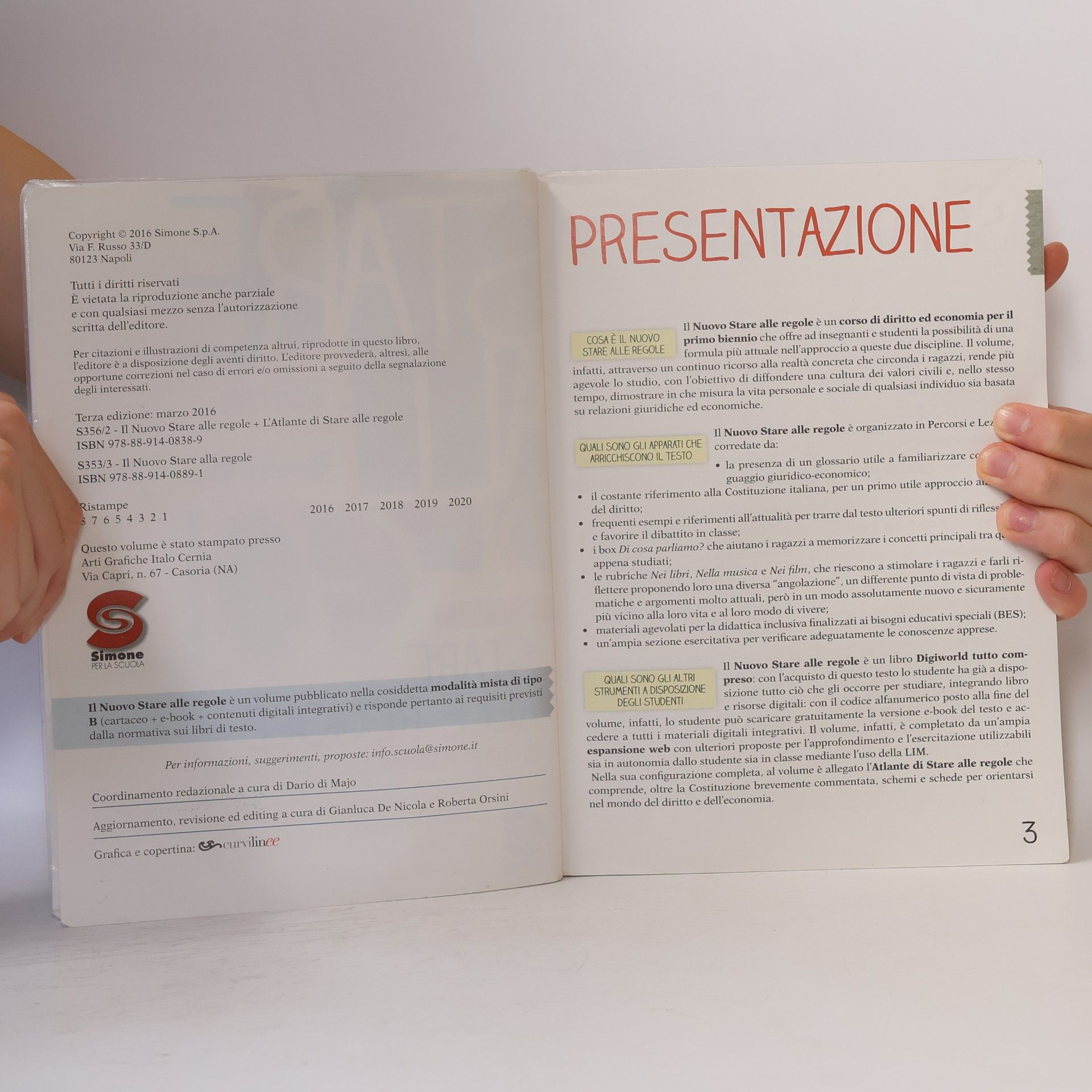 Redazione giuridica Simone per la Scuola Nuovo Stare alle regole. Diritto ed economia per i bienni. Con Atlante di stare alle regole. Per le Scuole superiori. Con e-book. Con espansione online