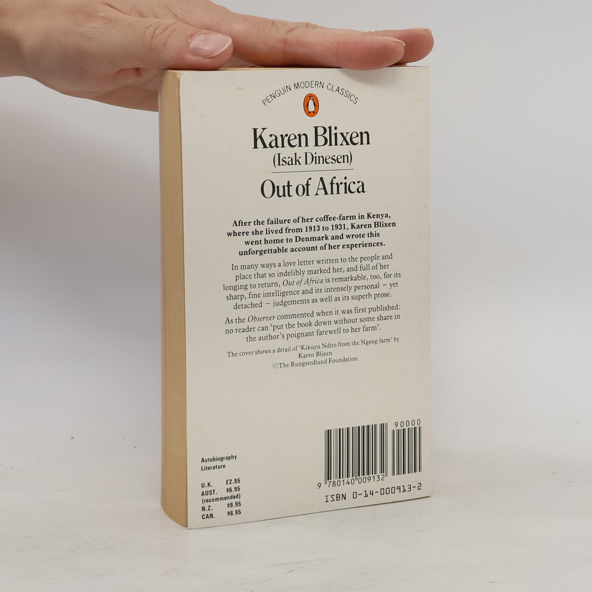 Karen Blixen Out of Africa