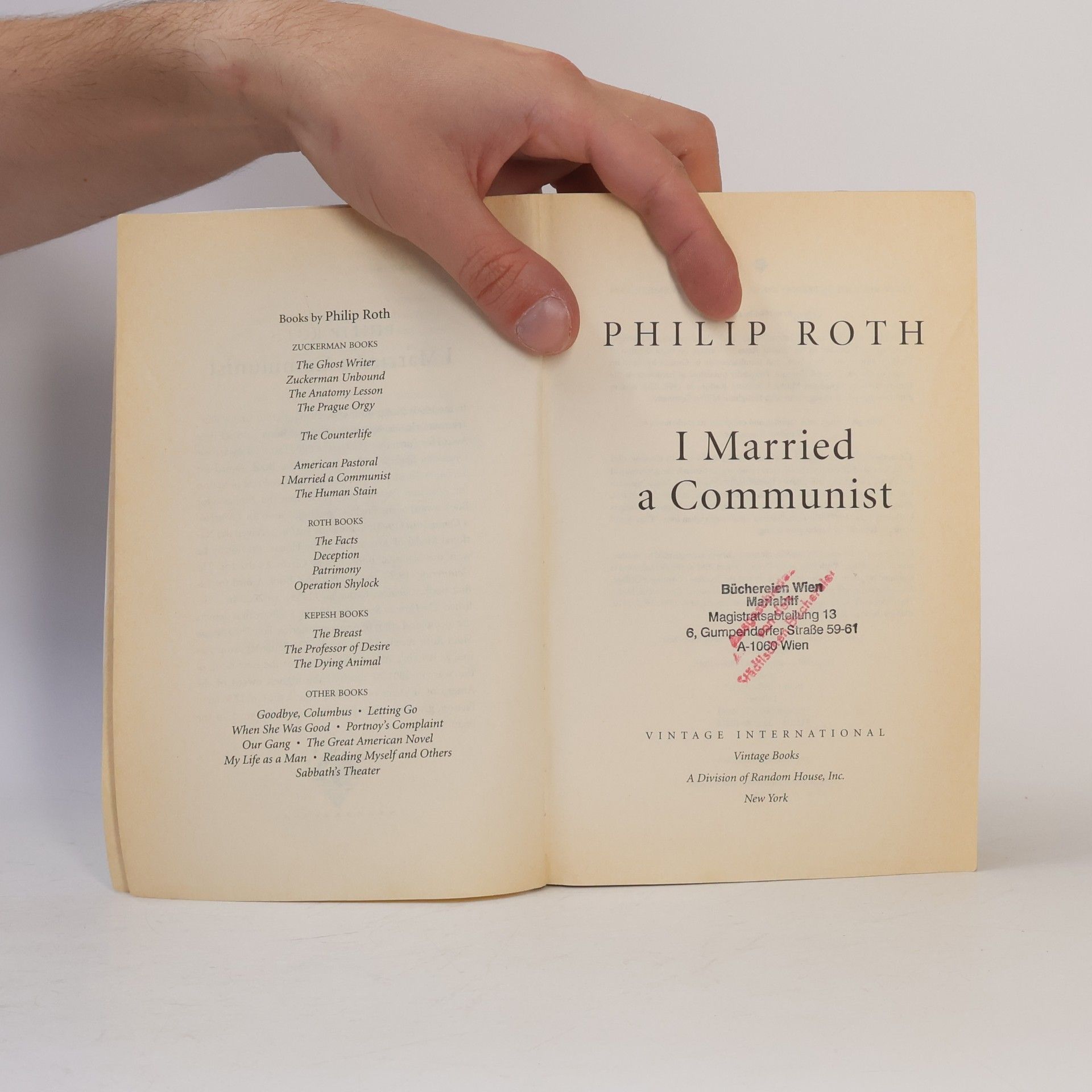 Philip Roth I Married a Communist