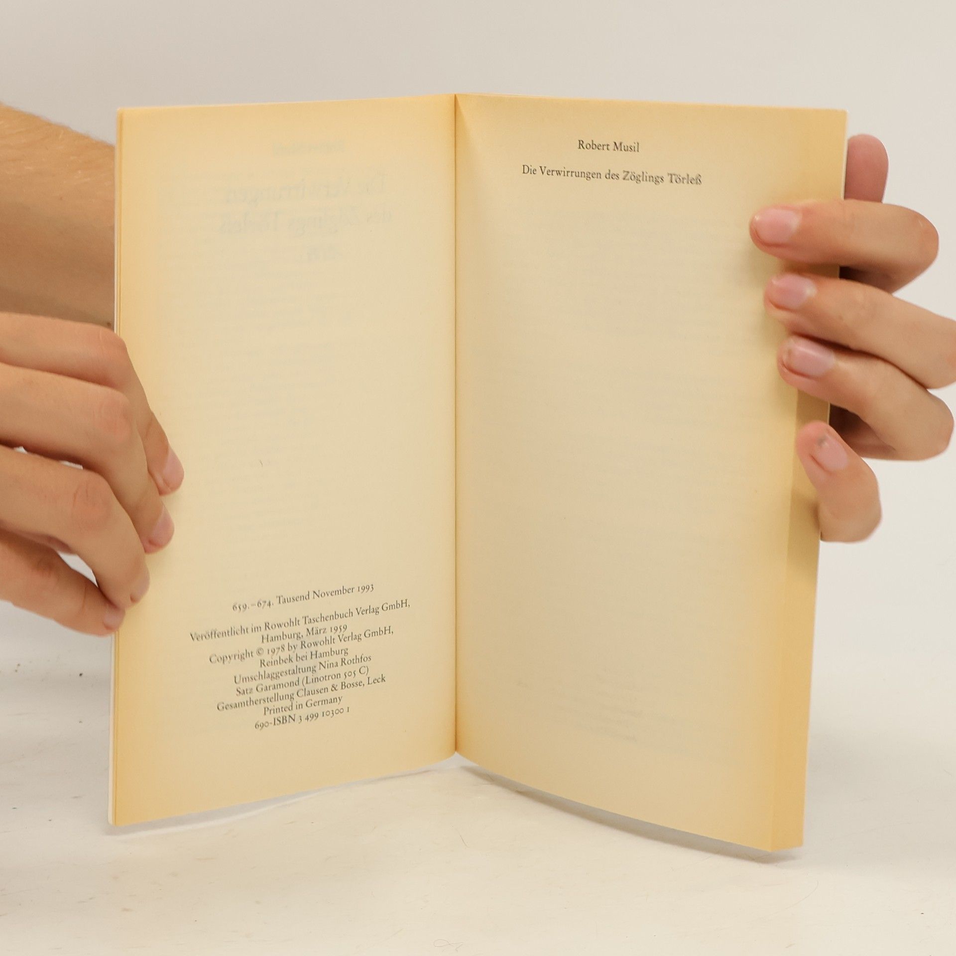 Robert Musil Die Verwirrungen des Zöglings Törless