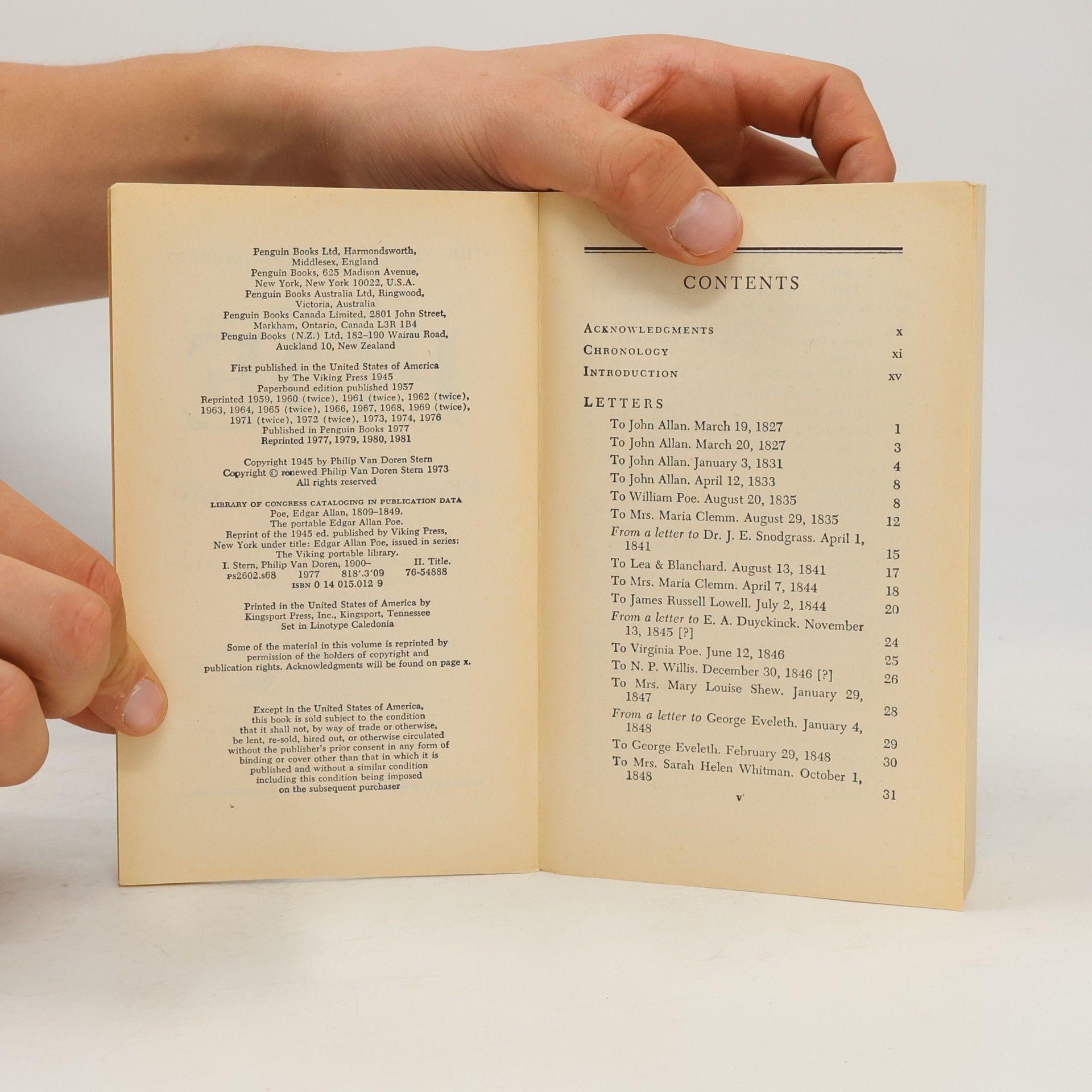 Philip Van Doren Stern The Viking Portable Library. Poe