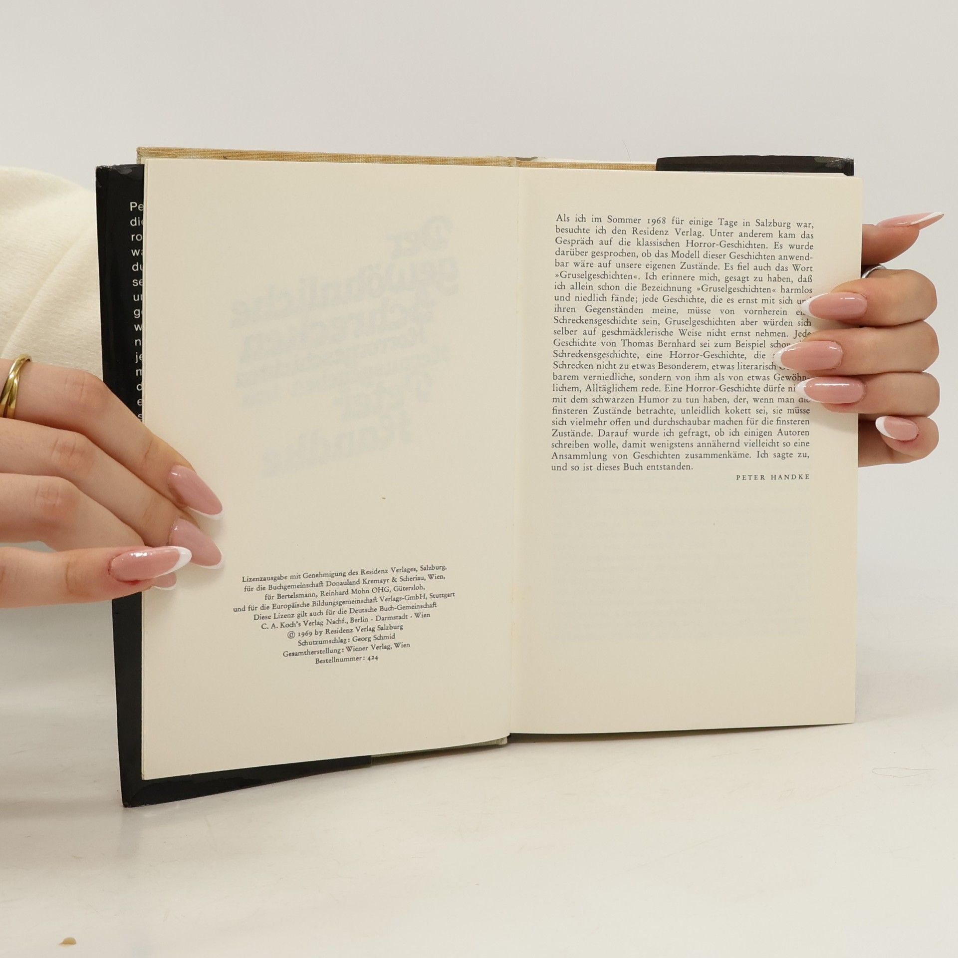 Peter Handke Der gewöhnliche Schrecken