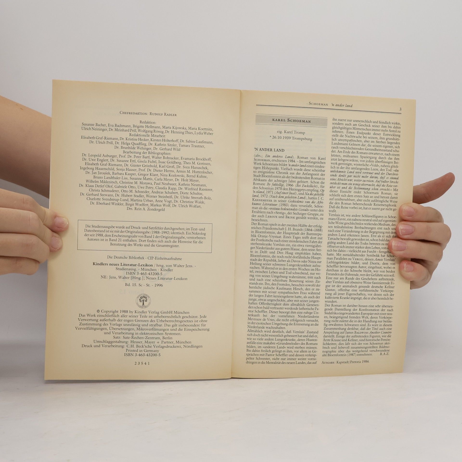 Jens-Walter Lüpkes Kindlers neues Literatur Lexikon : Studienausgabe SC-ST Band 15