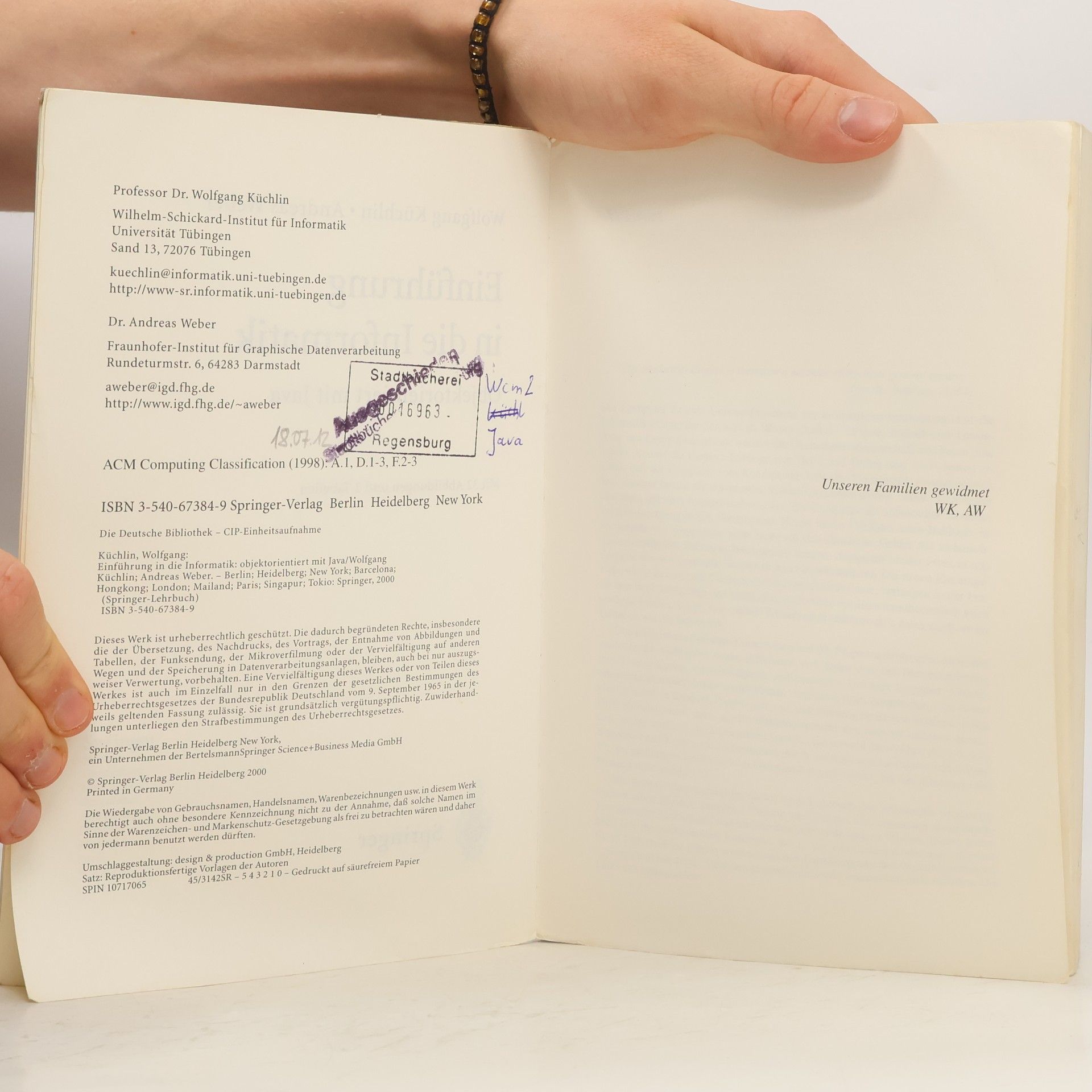 Wolfgang Küchlin Springer-Lehrbuch: Einführung in die Informatik