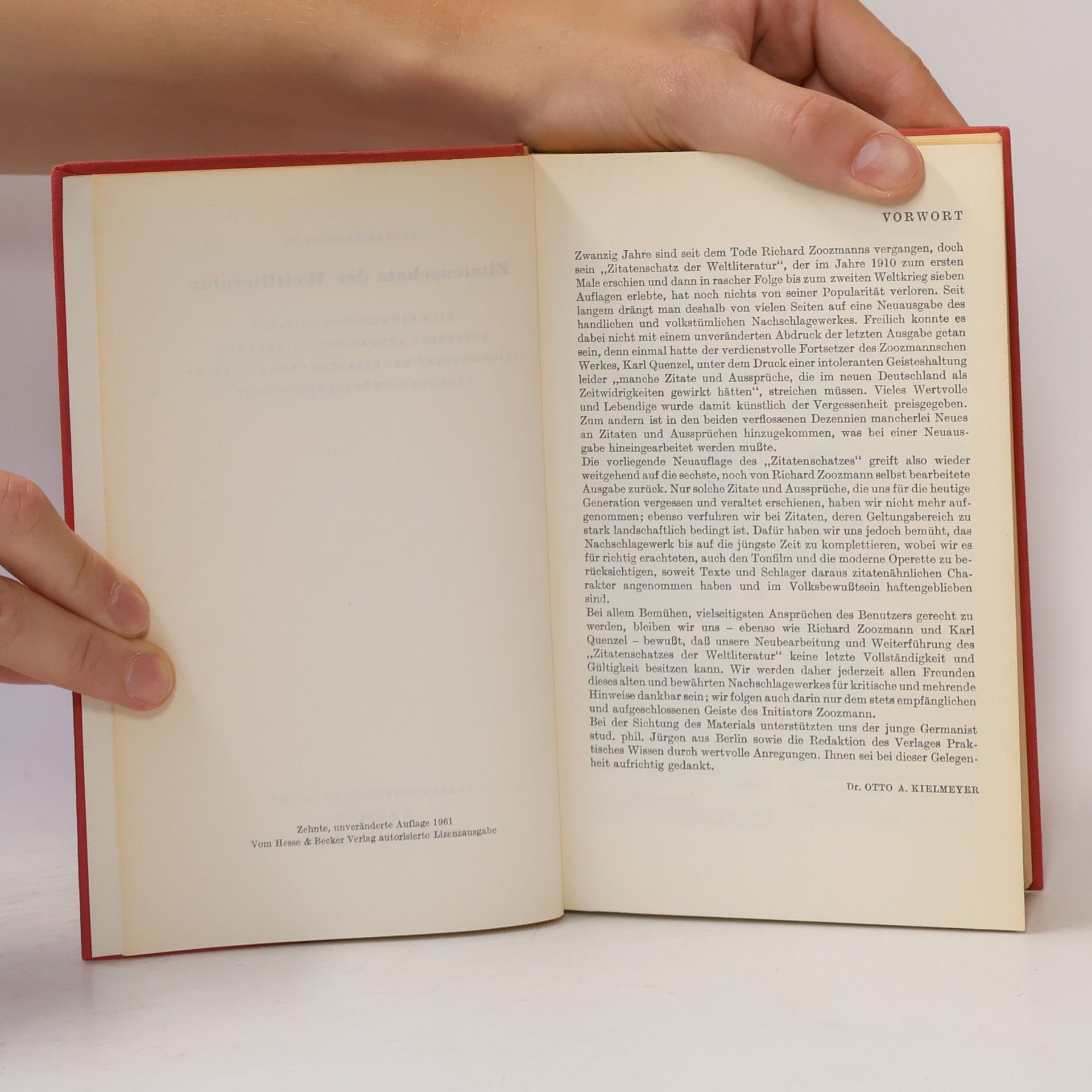 Richard Zoozmann Zitatenschatz der Weltliteratur