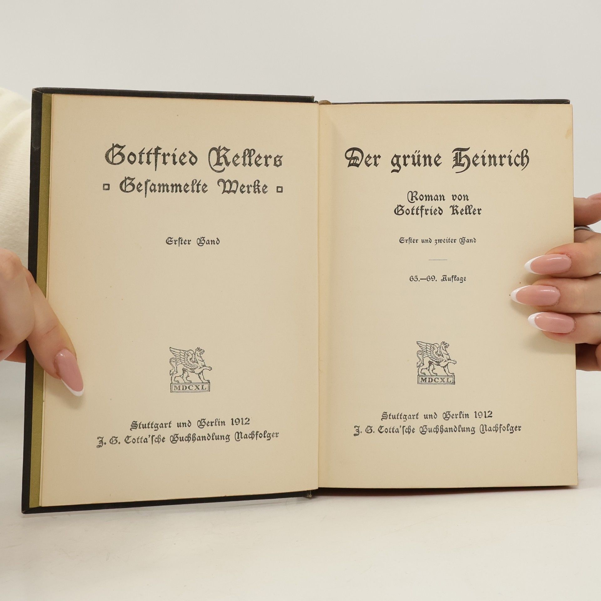 Gottfried Keller Der grüne Heinrich. Erster und zweiter Band