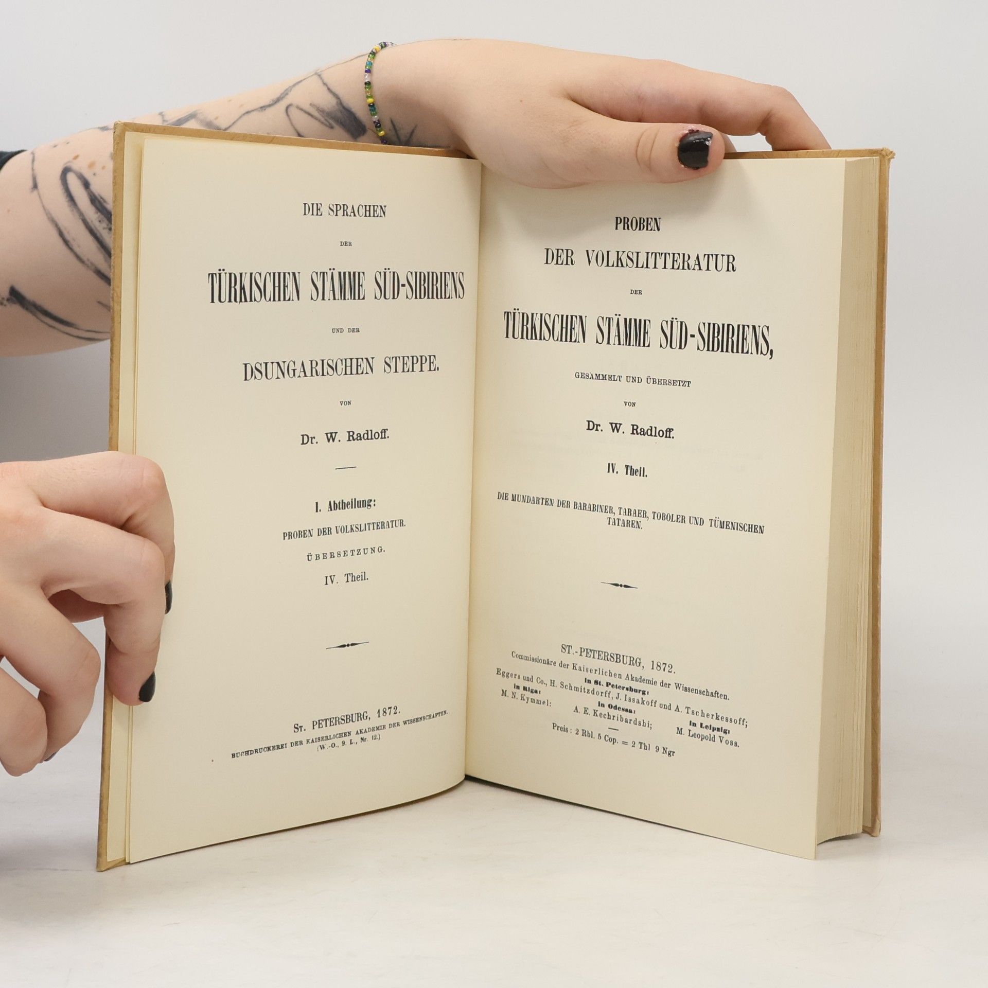 W. Radloff Die Sprachen Der Türkischen Stämme IV.