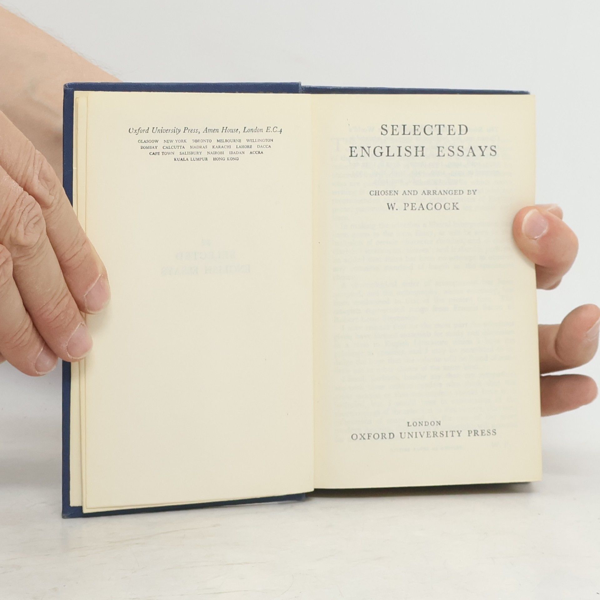 W. Peacock Selected English Essays