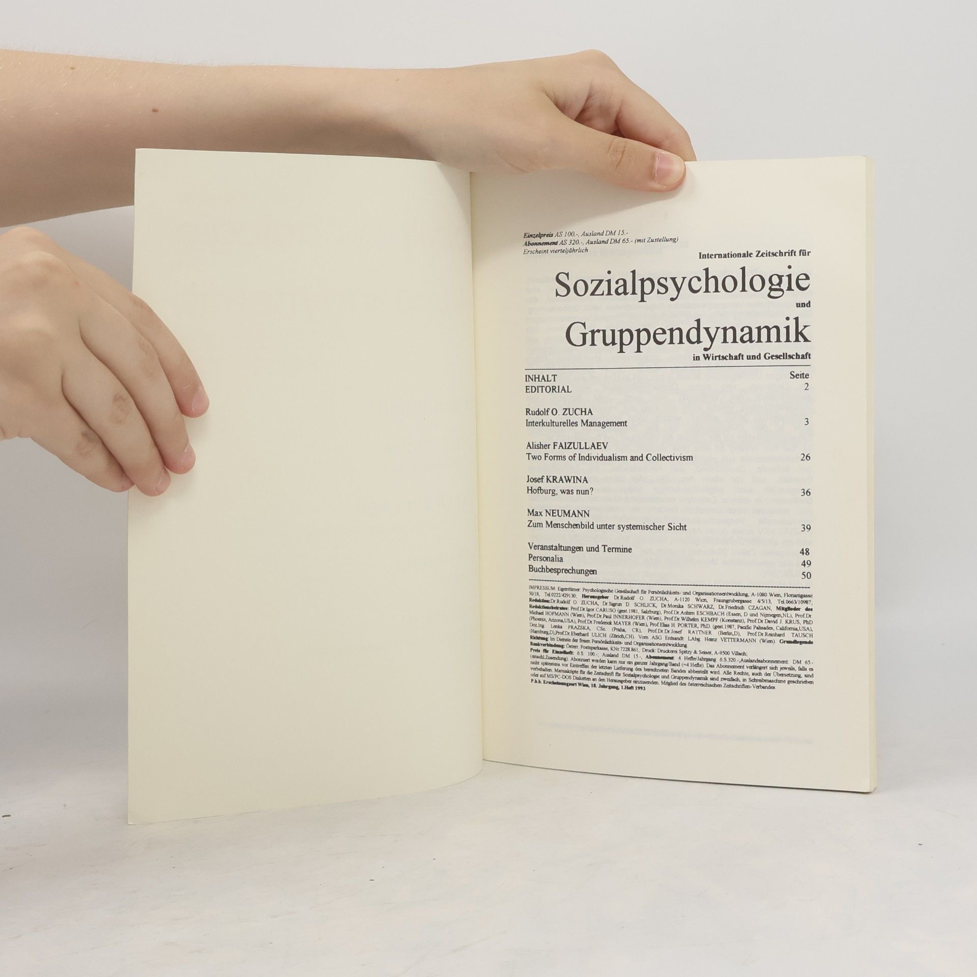 kolektiv Sozialpsychologie Gruppendynamik 1/1993