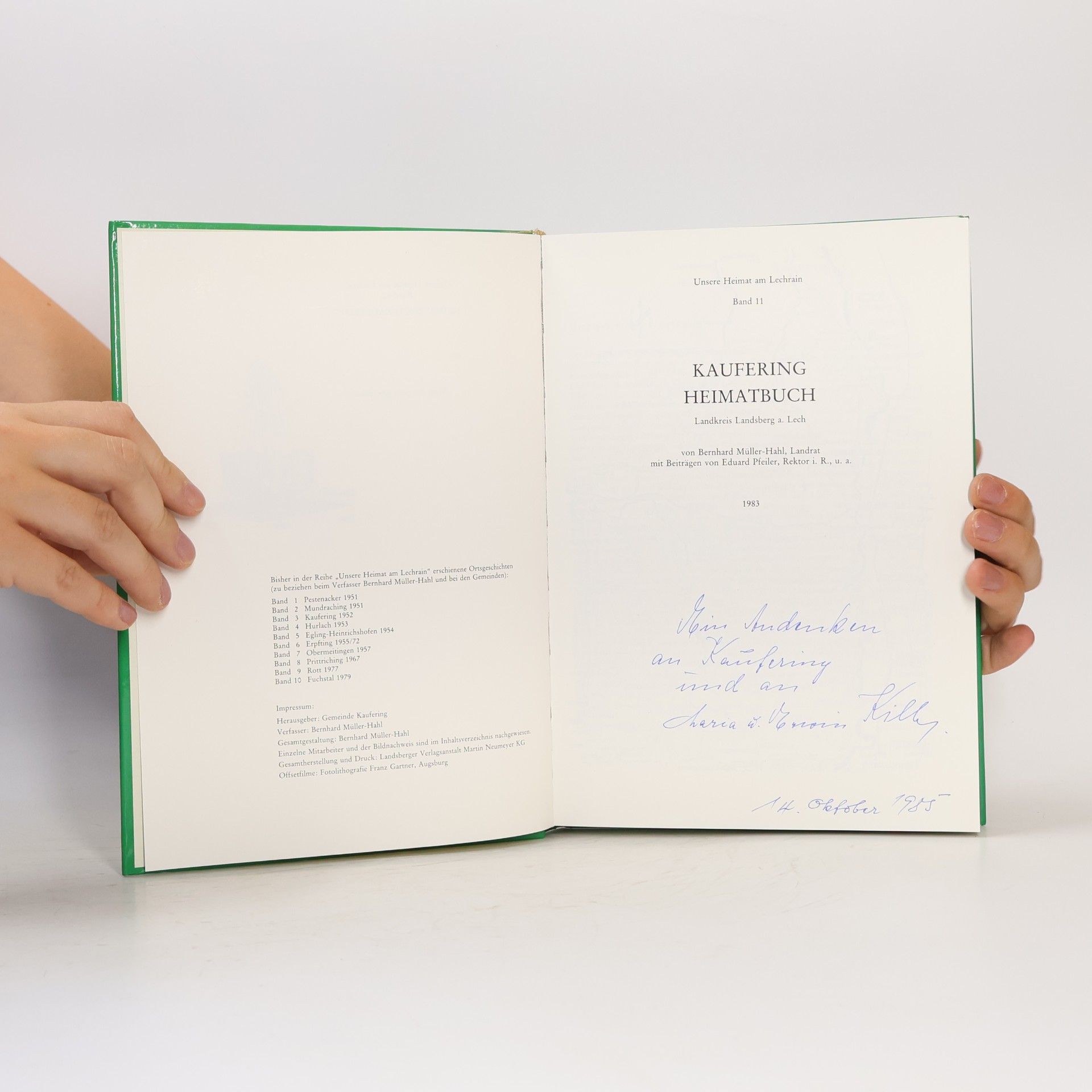 Bernhard Müller-Hahl Heimatbuch Kaufering
