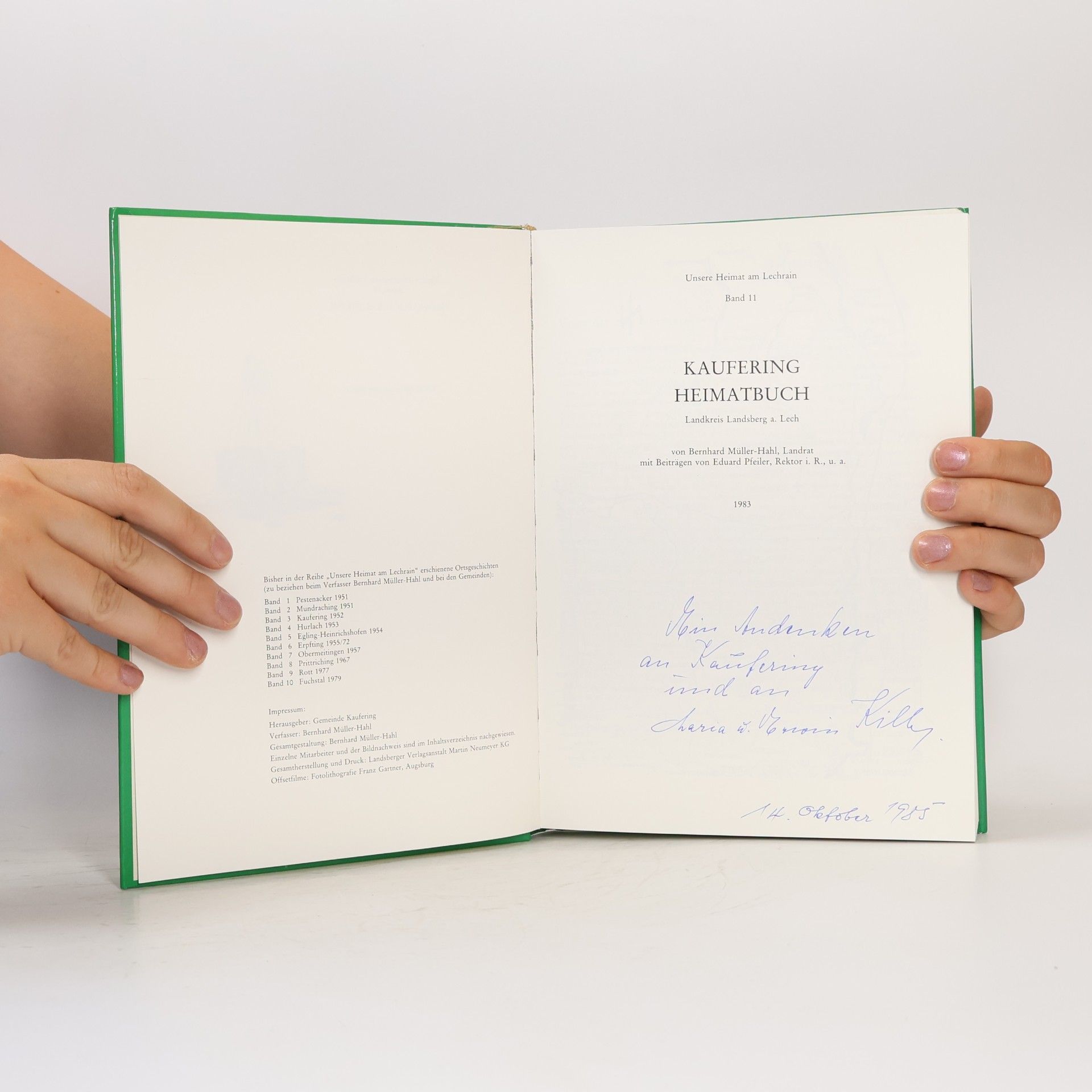 Bernhard Müller-Hahl Heimatbuch Kaufering