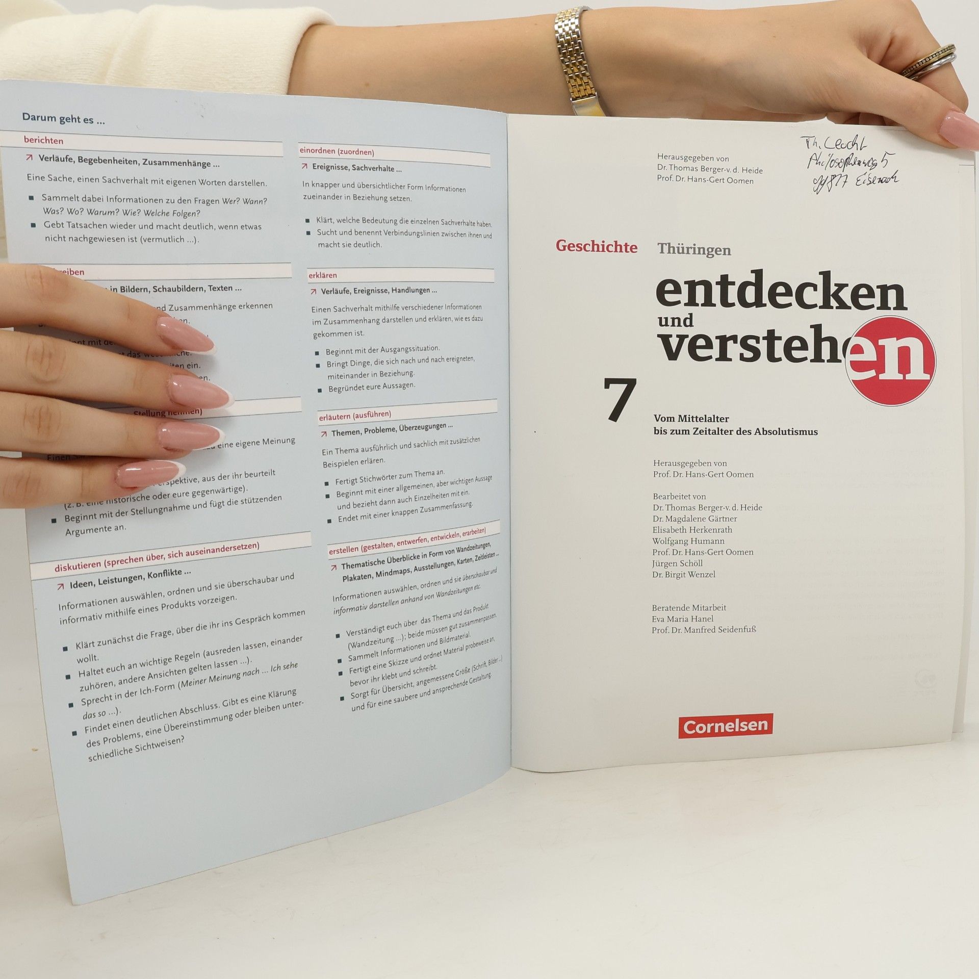 Hans-Gert Oomen Entdecken und Verstehen 7. Schuljahr. Schülerbuch Thüringen