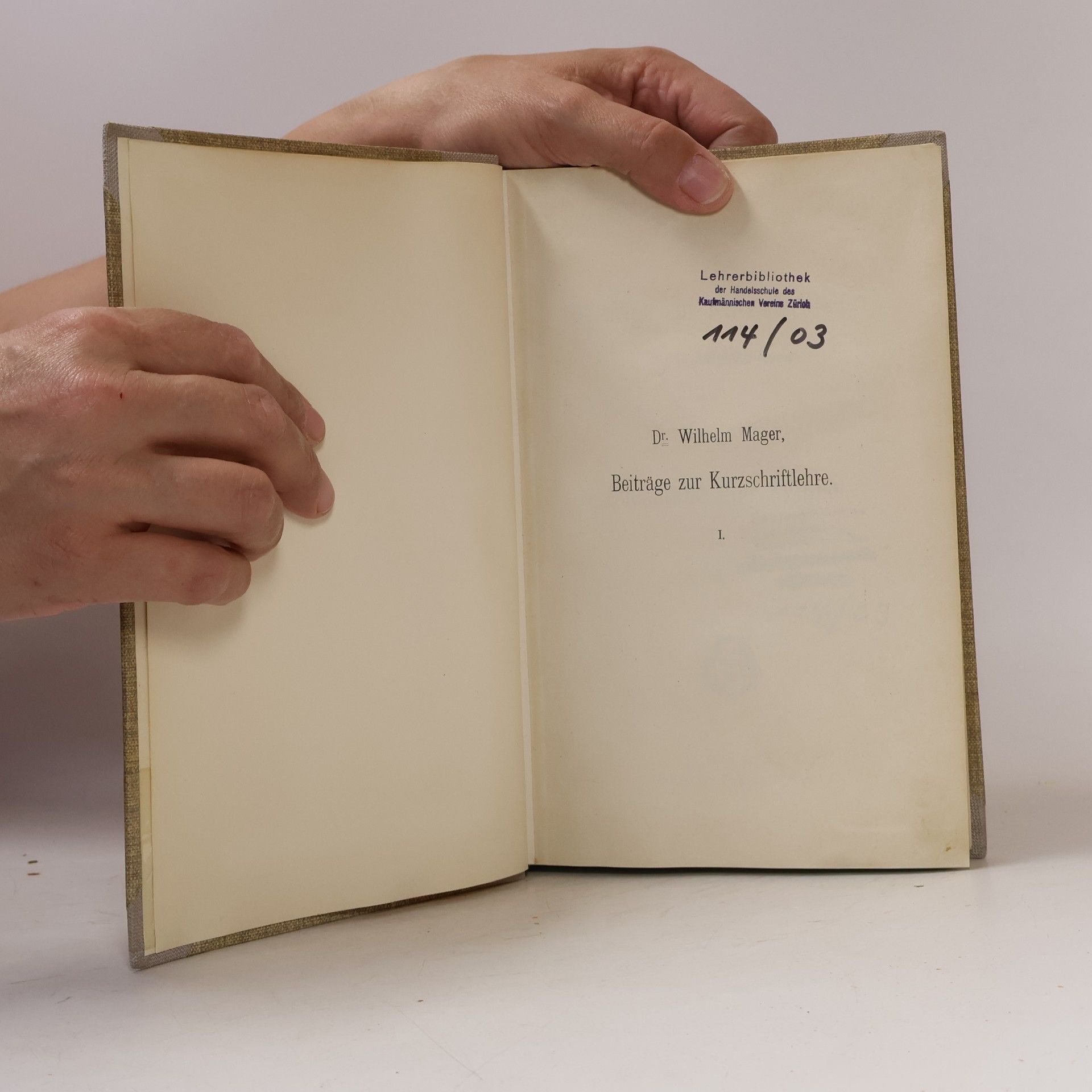 Wilhelm Mager Beiträge zur Kurzschriftlehre I.