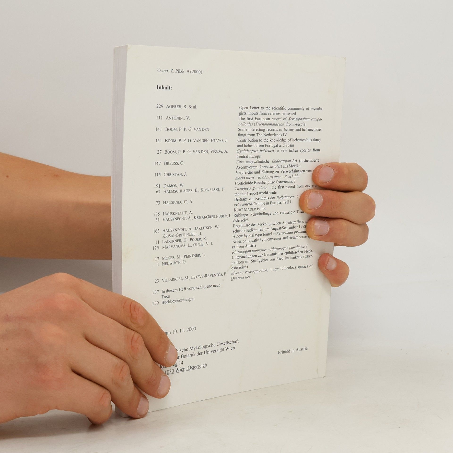 Various authors Österreichische Zeitschrift für Pilzkunde 9