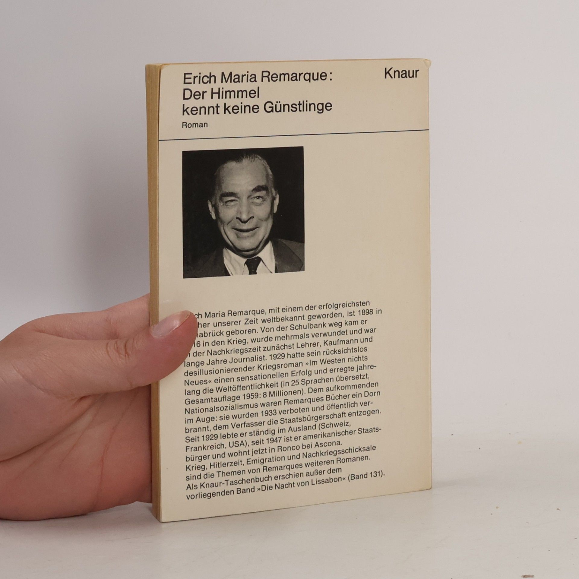 Erich Maria Remarque Der Himmel kennt keine Günstlinge