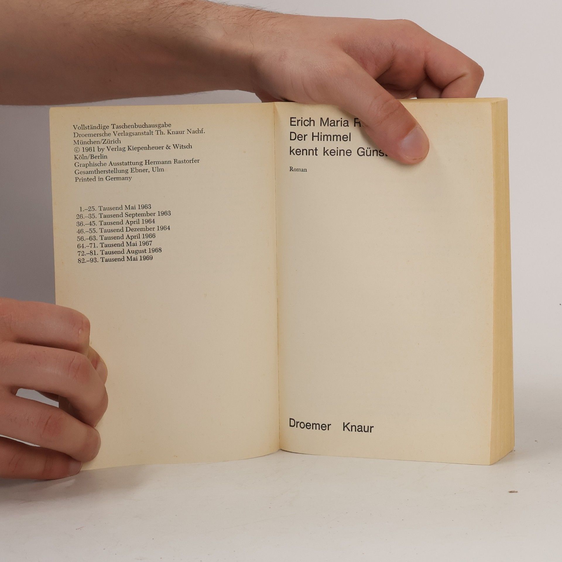 Erich Maria Remarque Der Himmel kennt keine Günstlinge