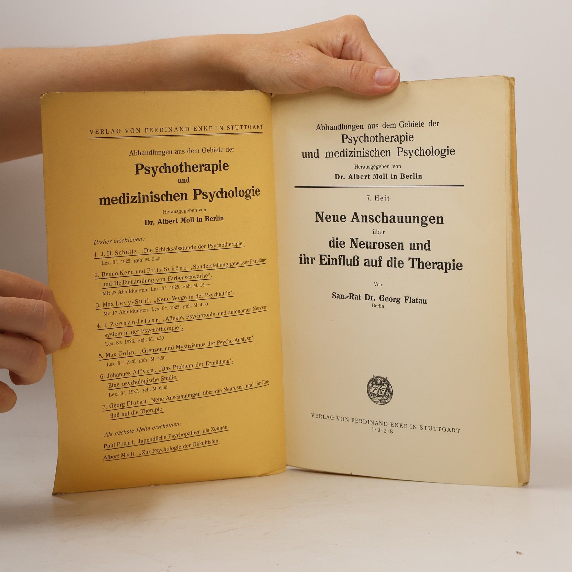 Georg Flatau Abhandlungen aus dem Gebiete der Psychotherapie und medizinischen Psychologie 7