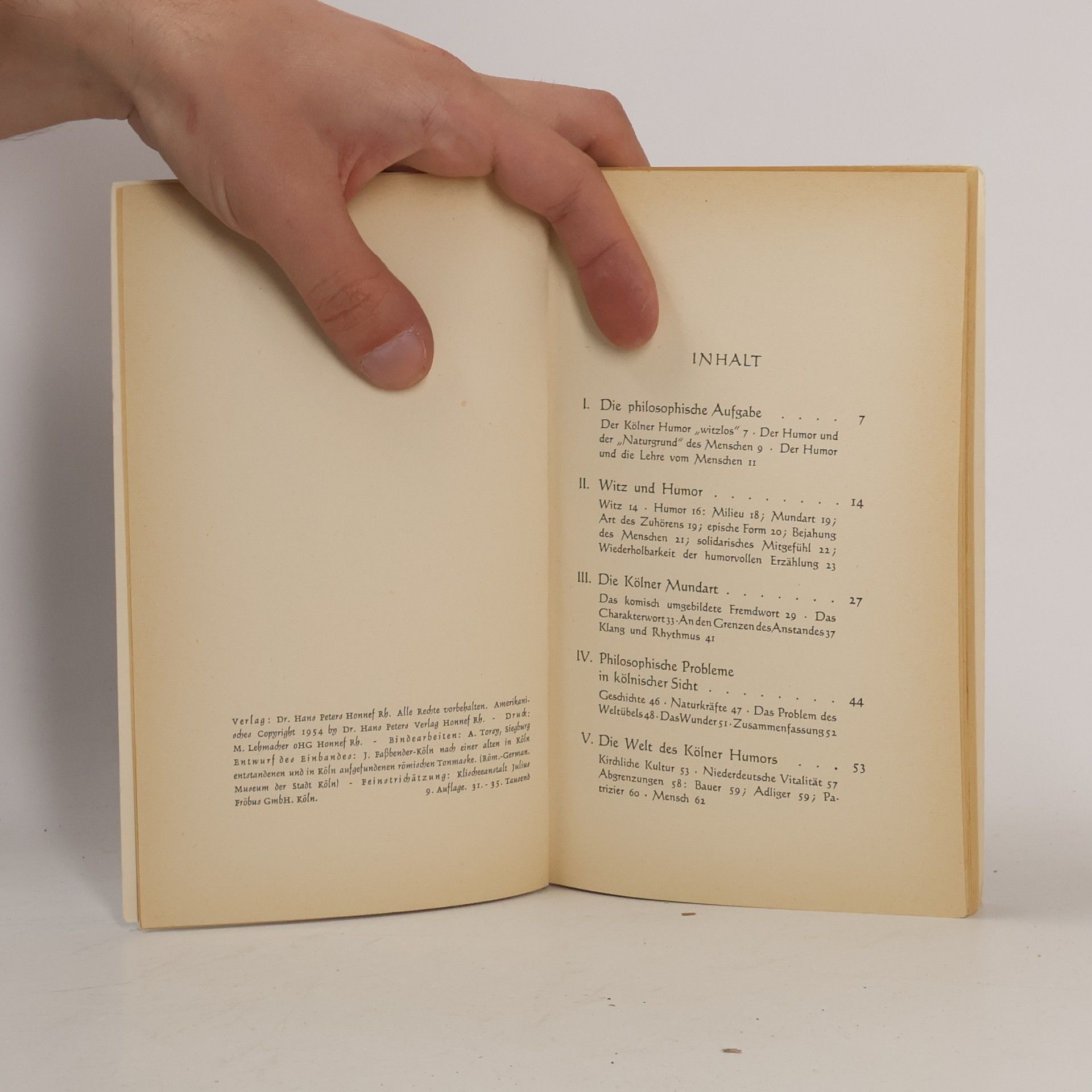 Heinrich Lützeler Philosophie des Kölner Humors