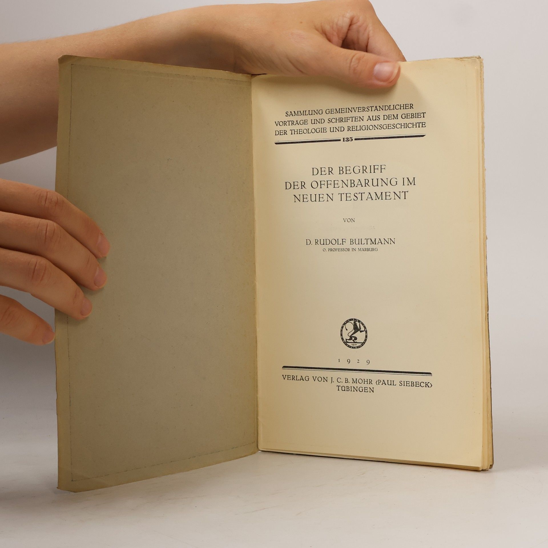 Rudolf Bultmann Der Begriff der Offenbarung im NT