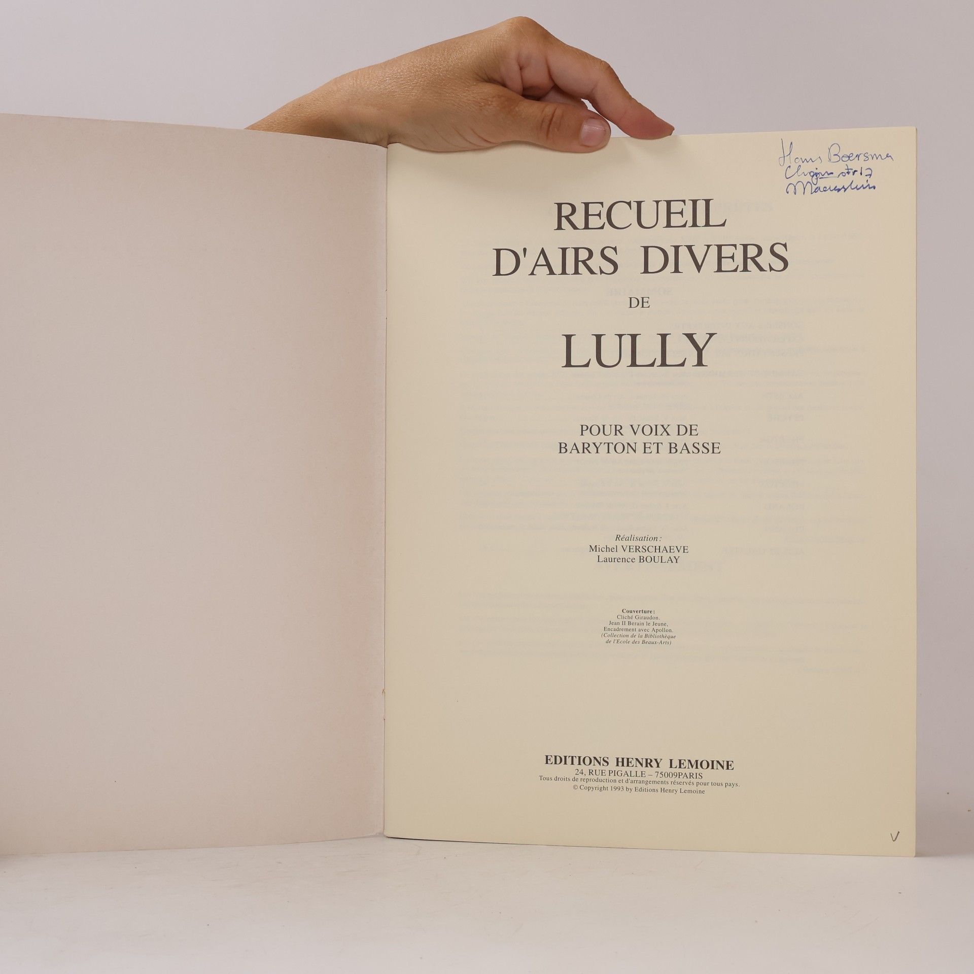 Autores varios Recueil d'airs divers de Lully
