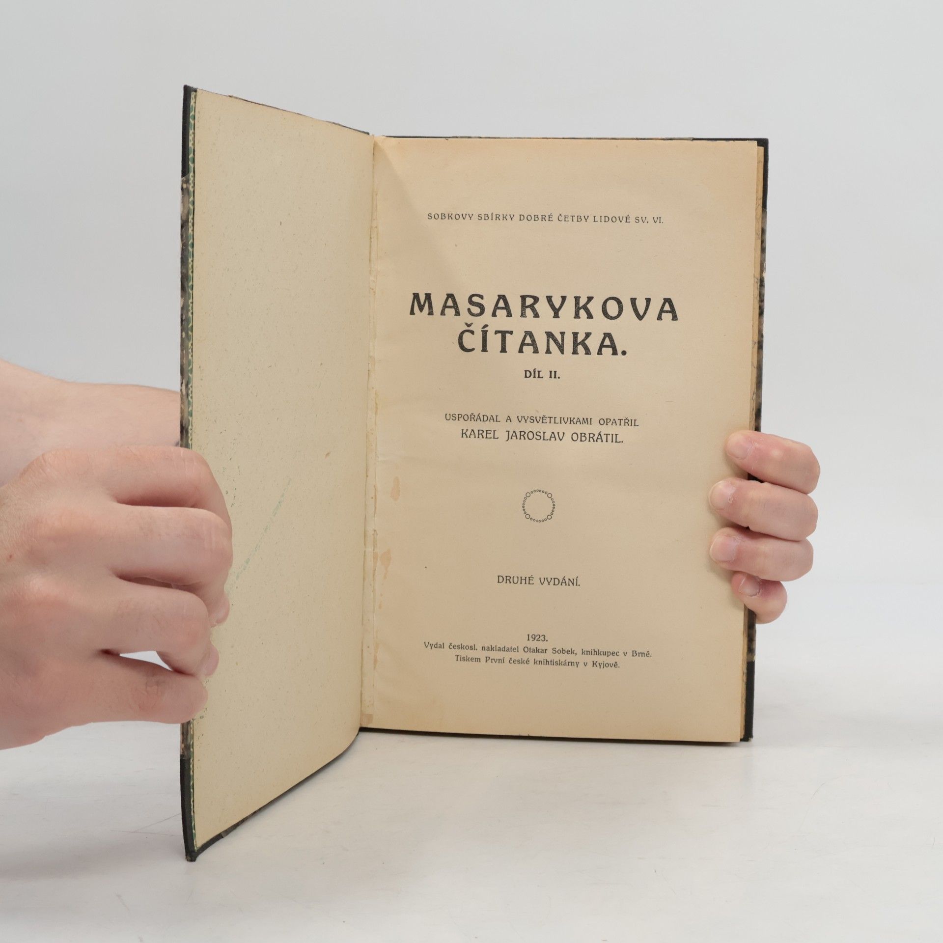 Tomáš Garrigue Masaryk Masarykova čítanka Díl II.
