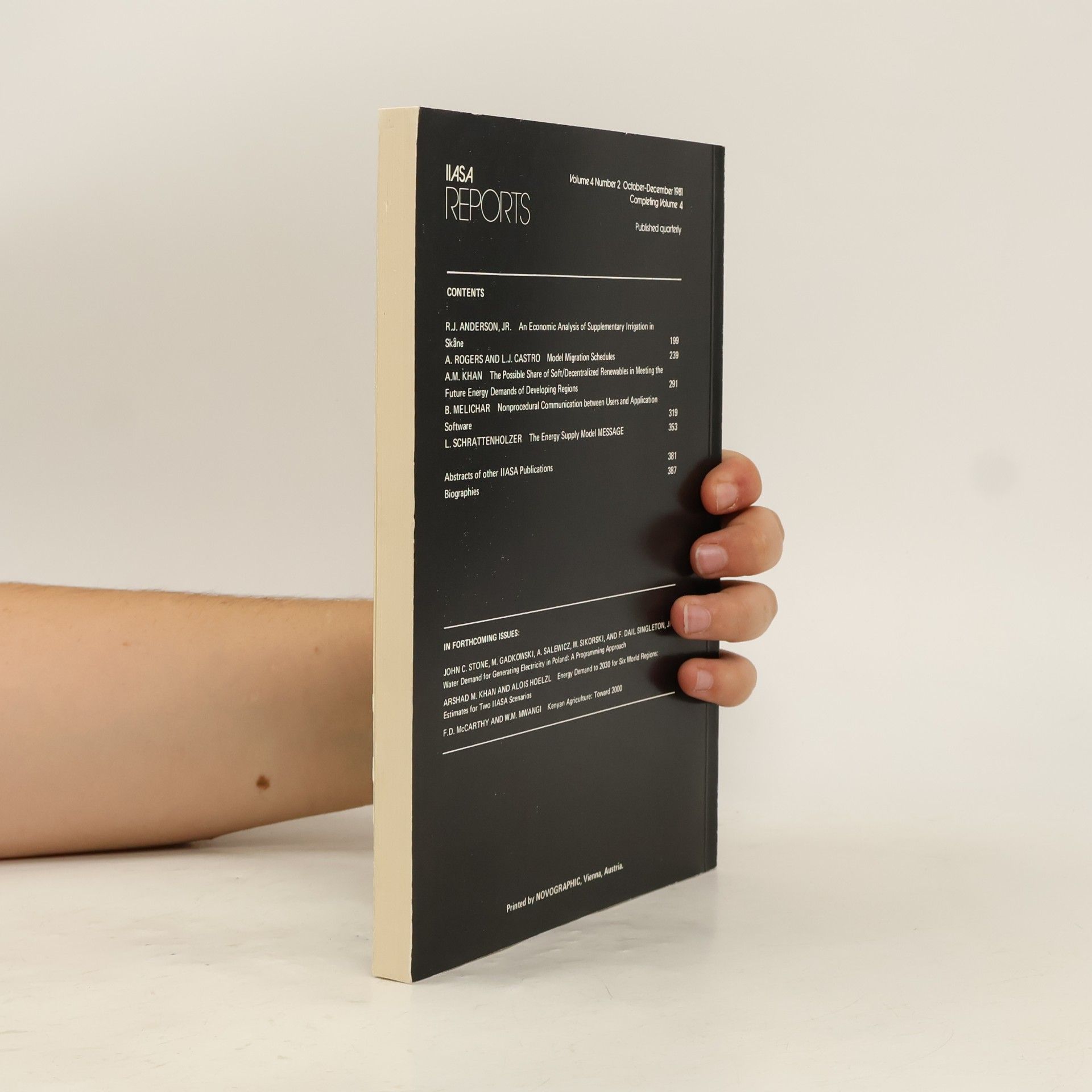 Auteurscollectief IIASA Reports Vol. 4, Number 2