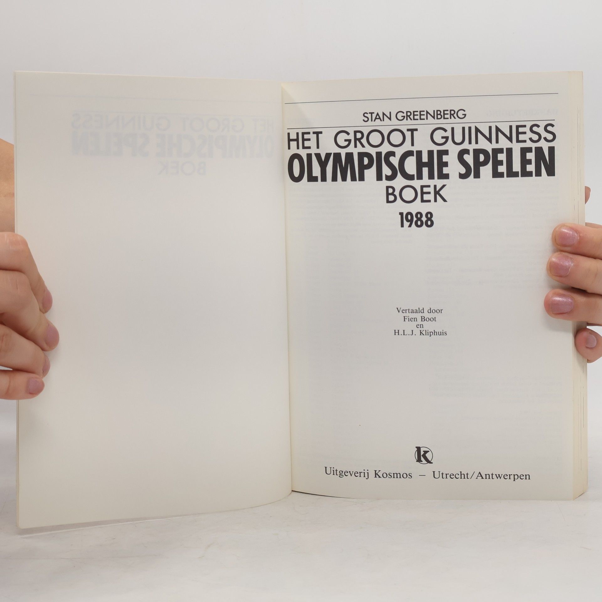 Stanley Greenberg Het Groot Guinness Olympische Spelen Boek 1988