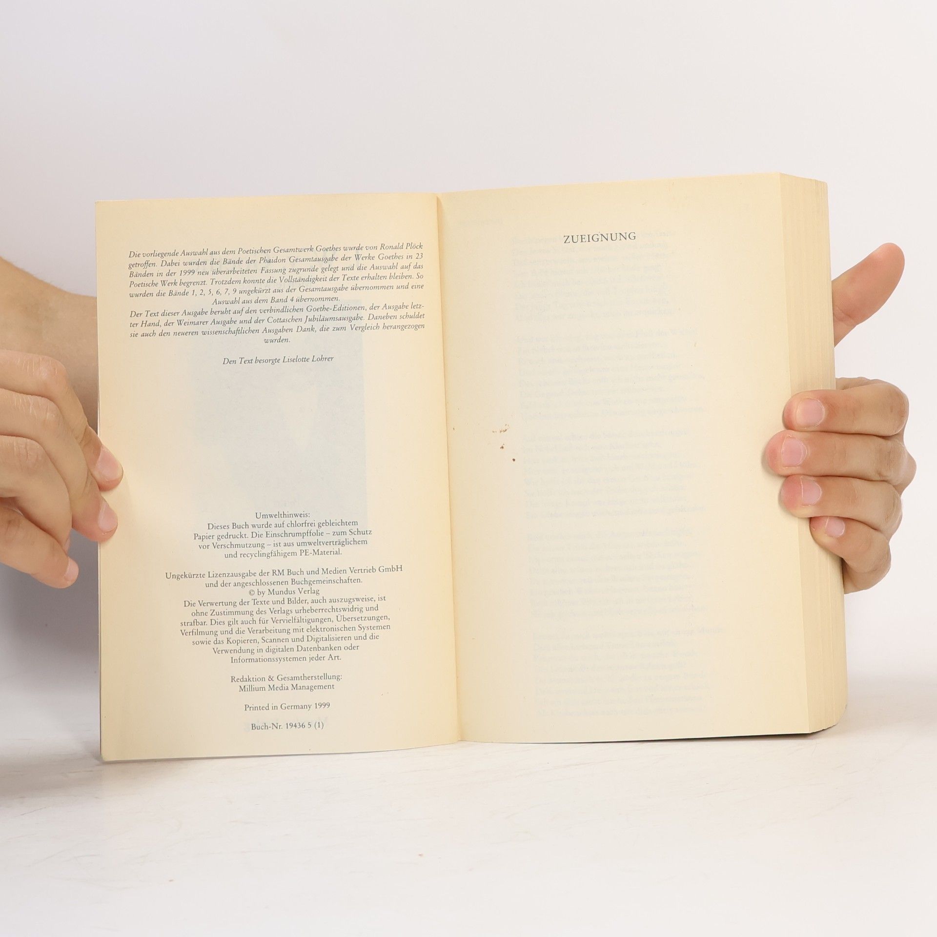 Johann Wolfgang von Goethe Meisterwerke. Gedichte 1