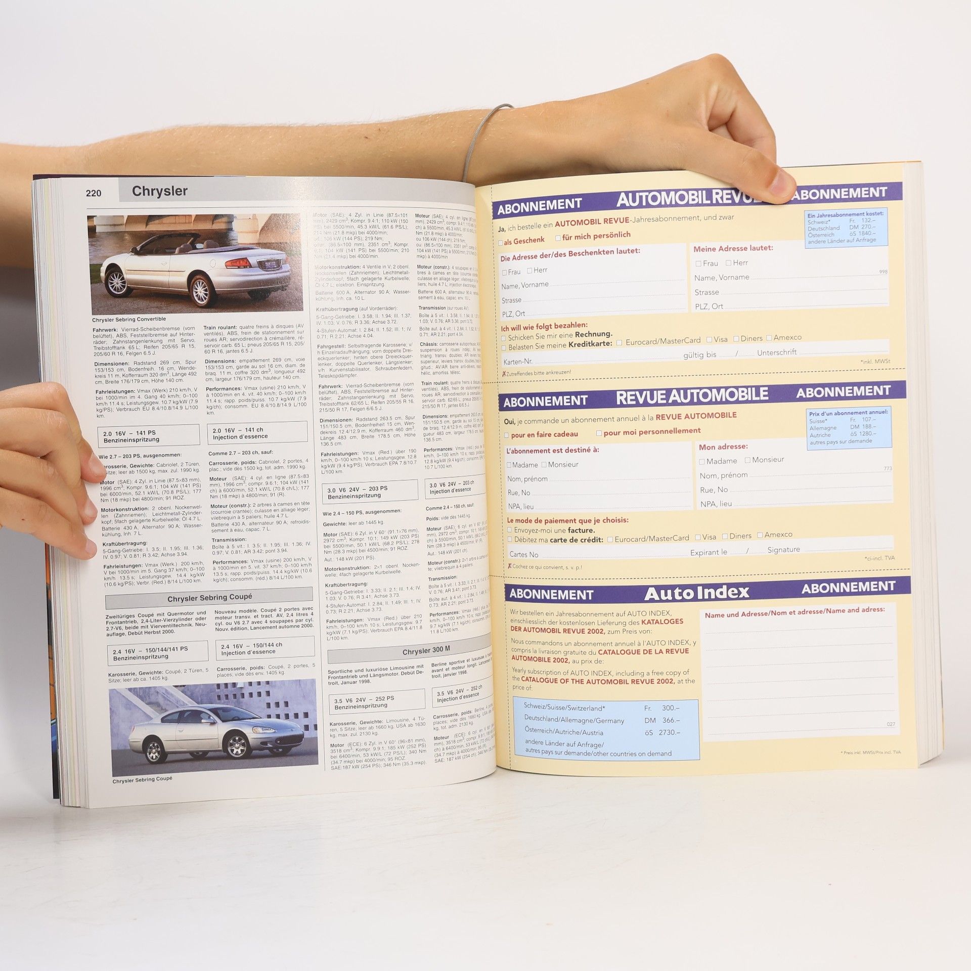 Kolektív autorov Katalog der Automobil Revue 2001 = Catalogue de la revue automobile 2001