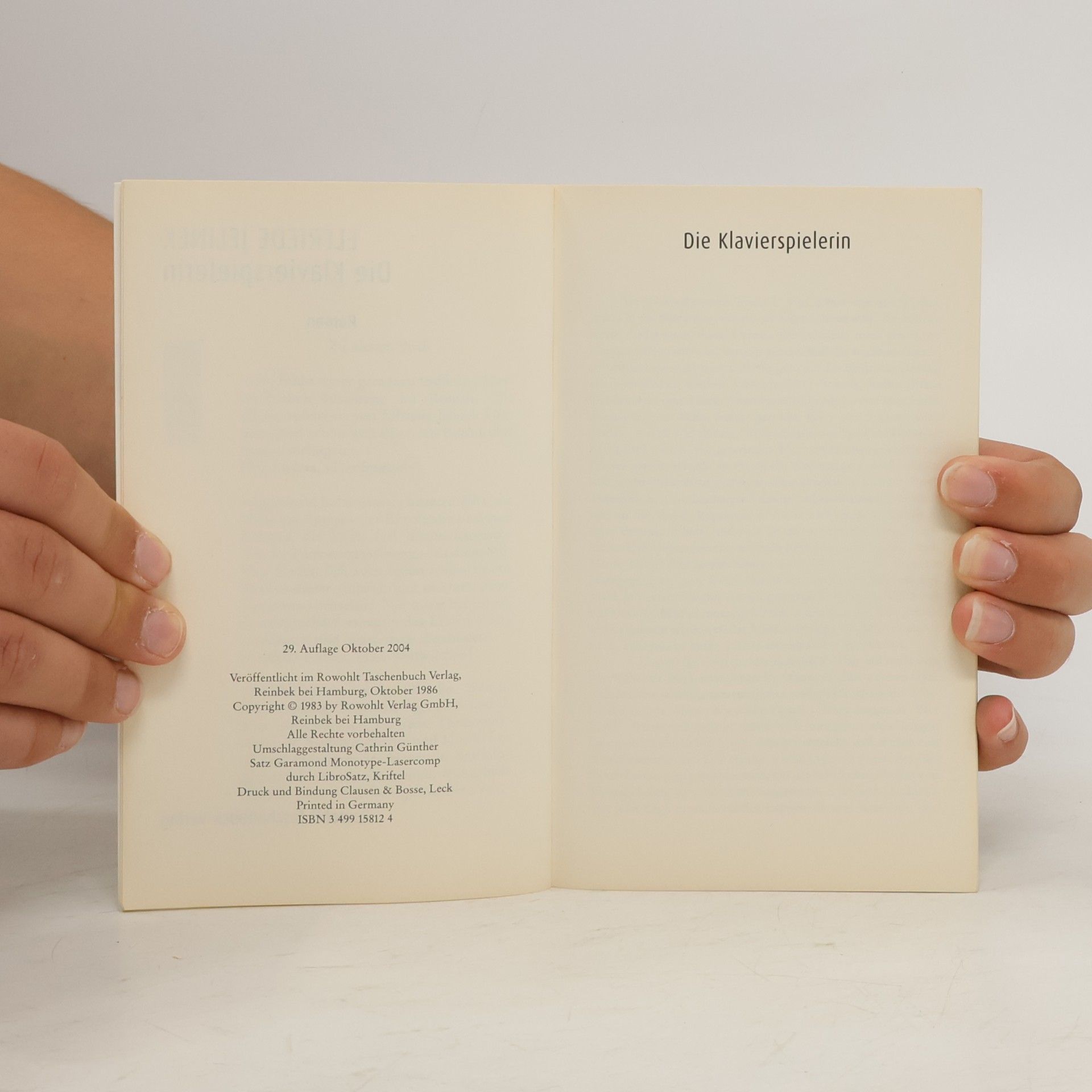 Elfriede Jelinek Die Klavierspielerin