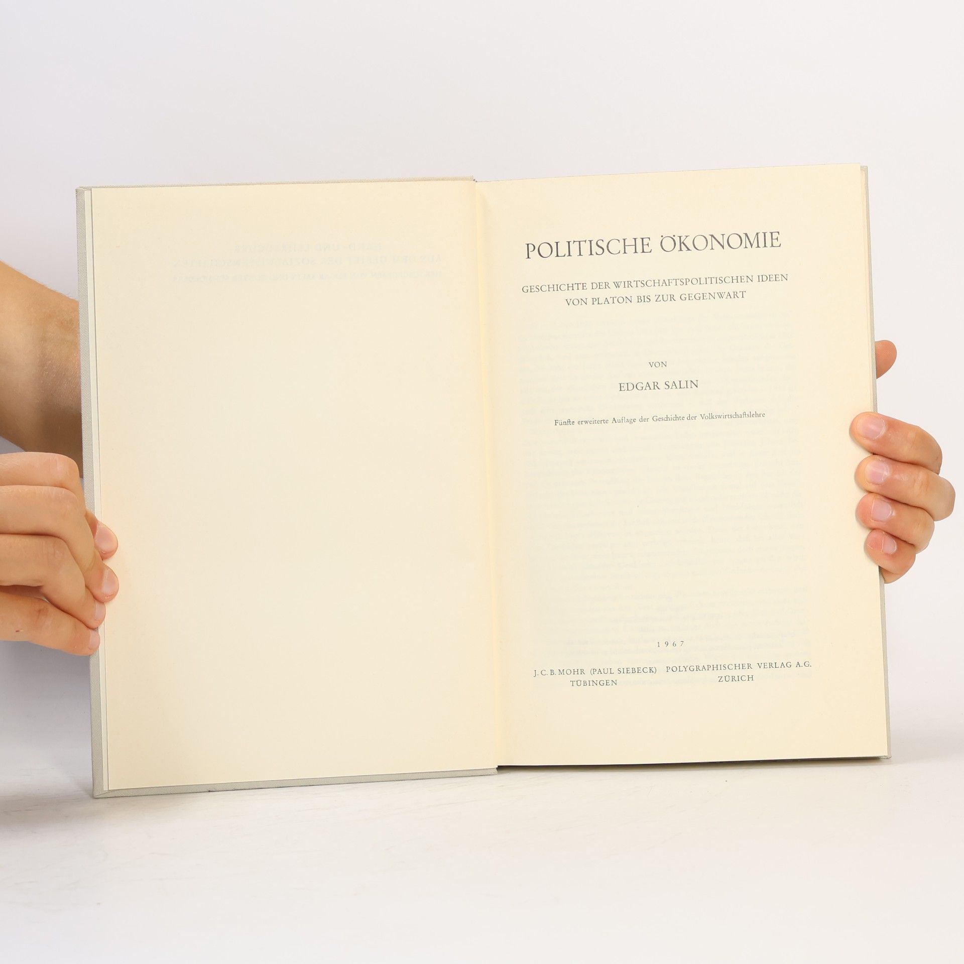 Edgar Salin Politische Ökonomie