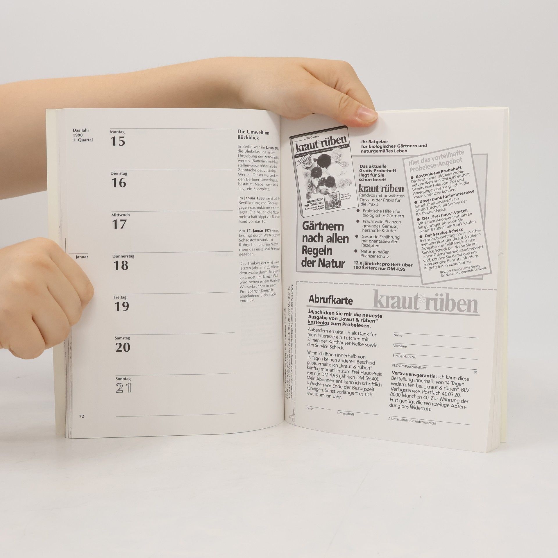 Der Umweltschutz- Kalender '90 (6272 240). Und Jahrbuch für Alltagsökologie