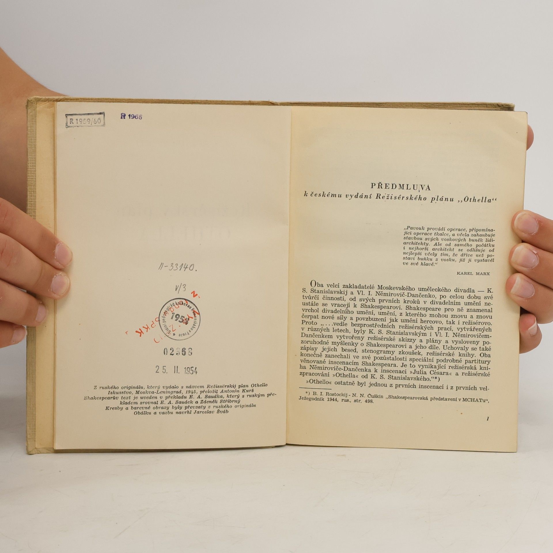 K. S. Stanislavskij Režisérský plán Othella