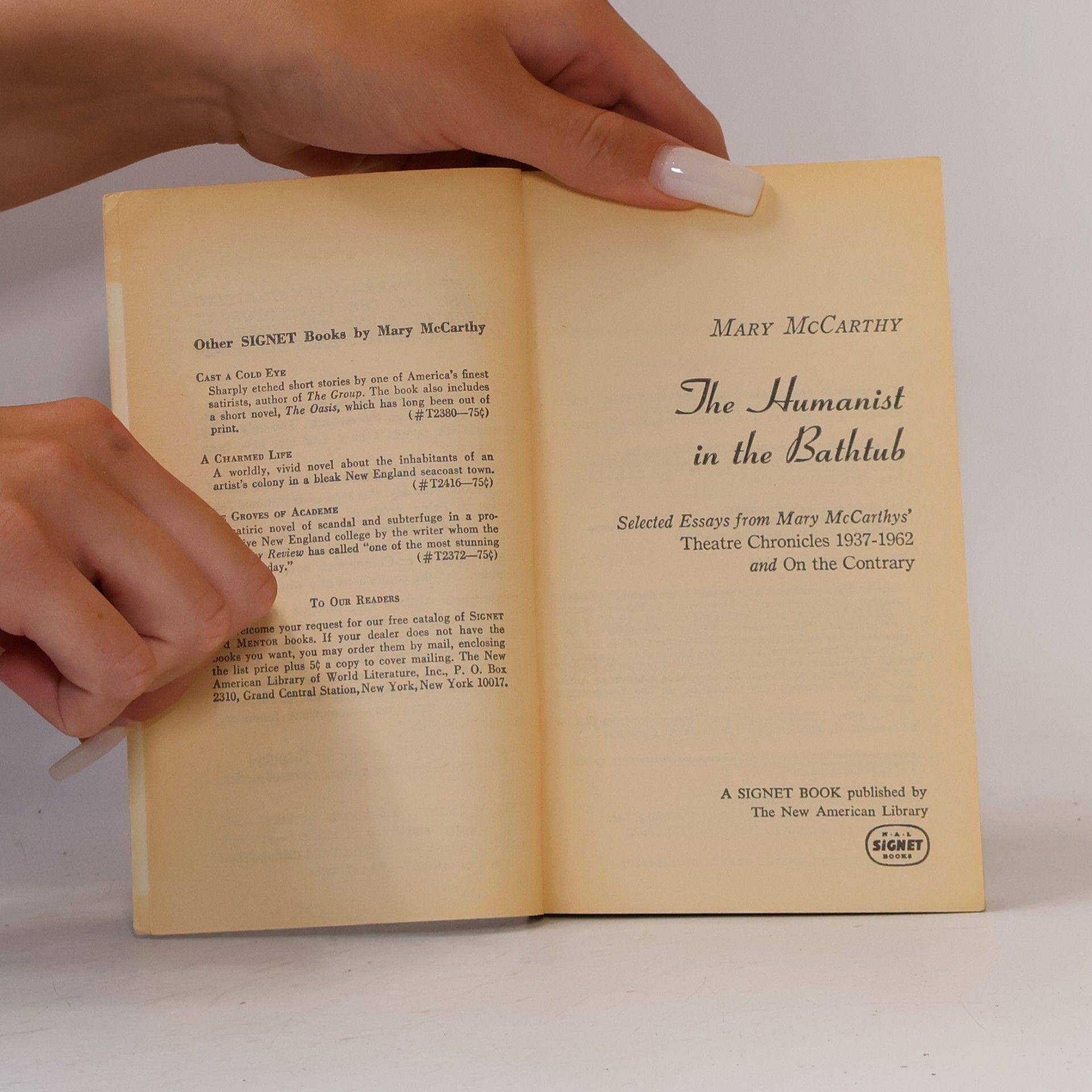 Mary McCarthy The Humanist in the Bathtub