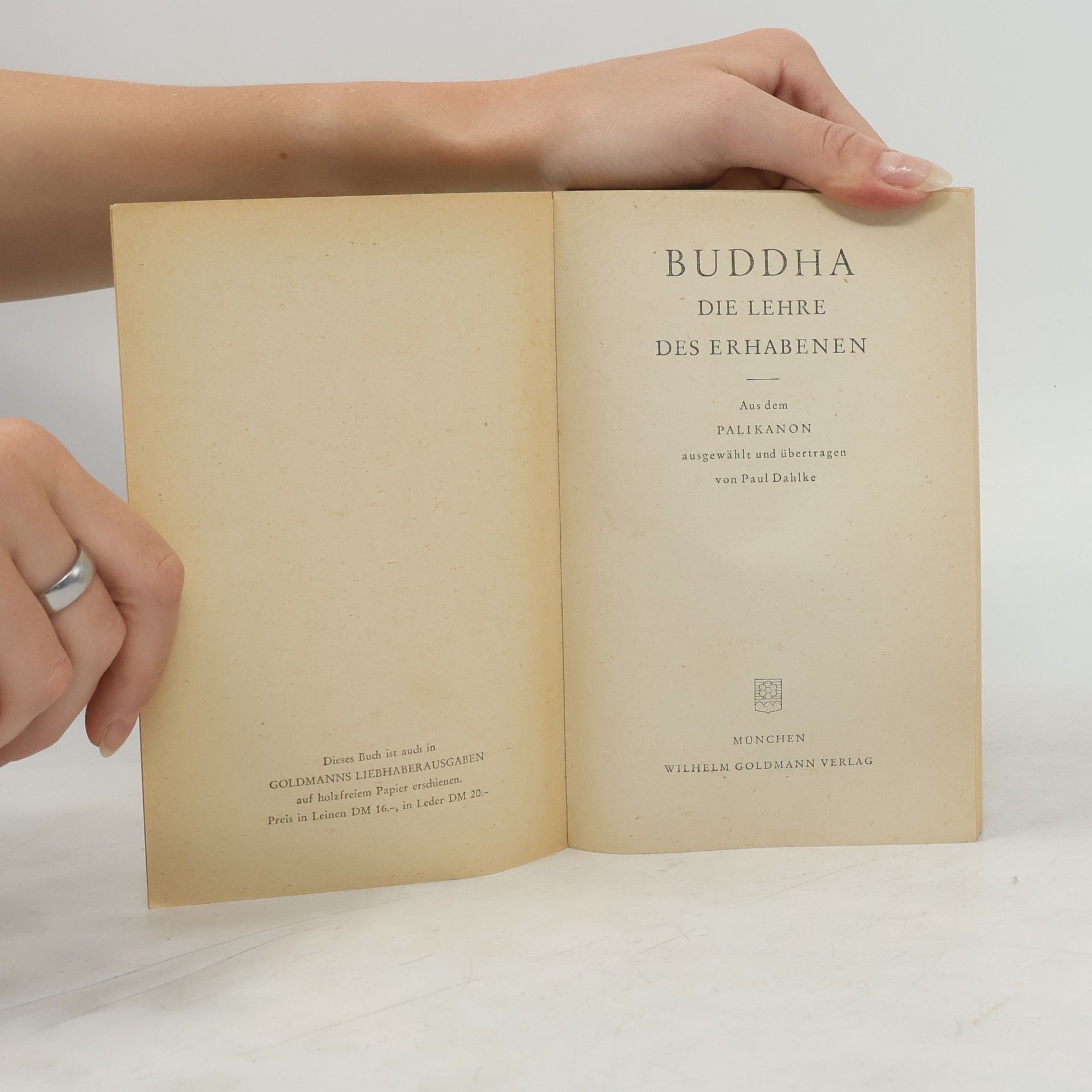 Paul Dahlke Buddha Die Lehre des Erhabenen