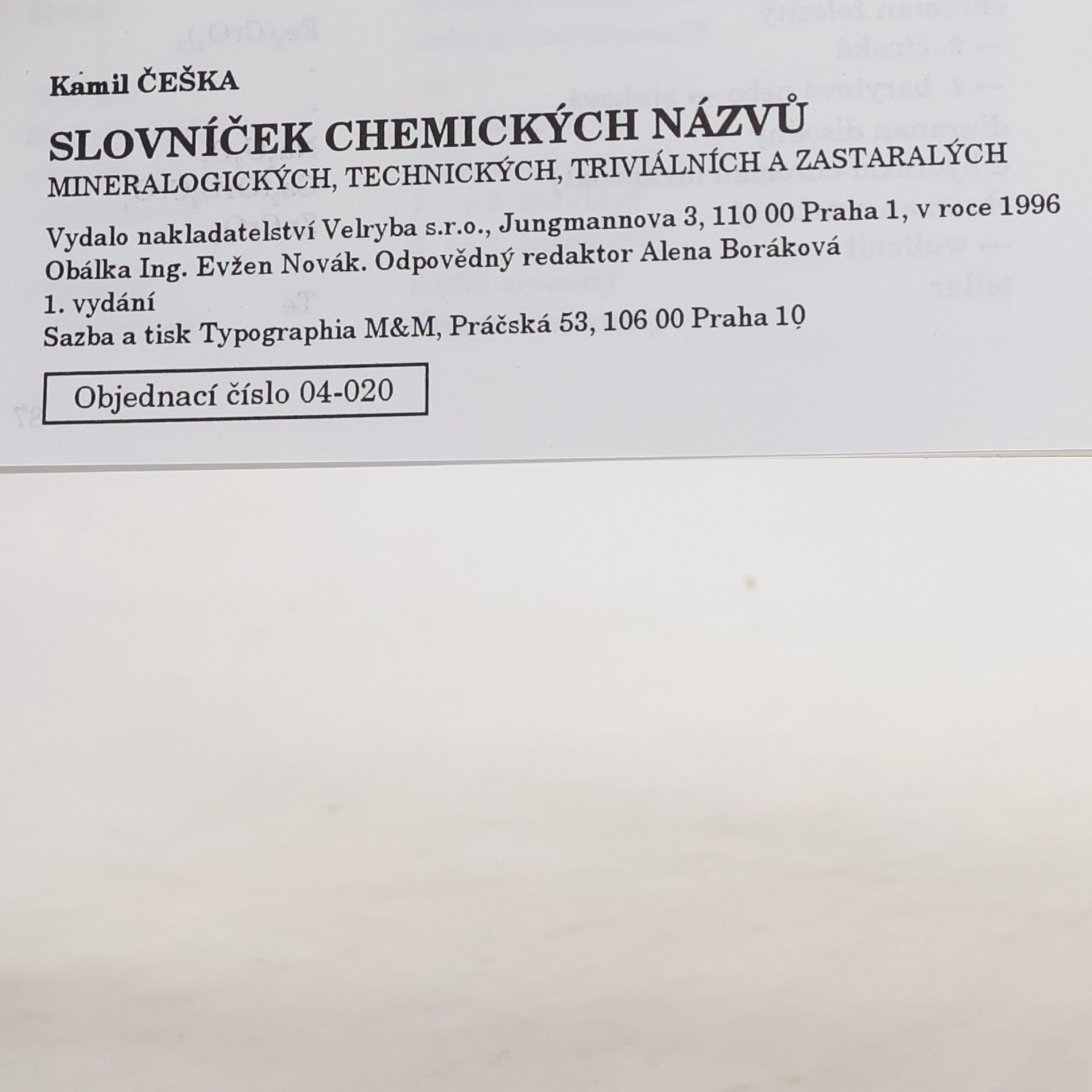 Kamil Češka Slovníček chemických názvů