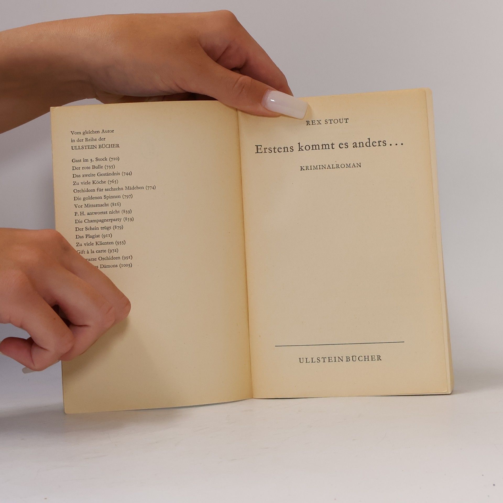 Rex Stout Erstens kommt es anders