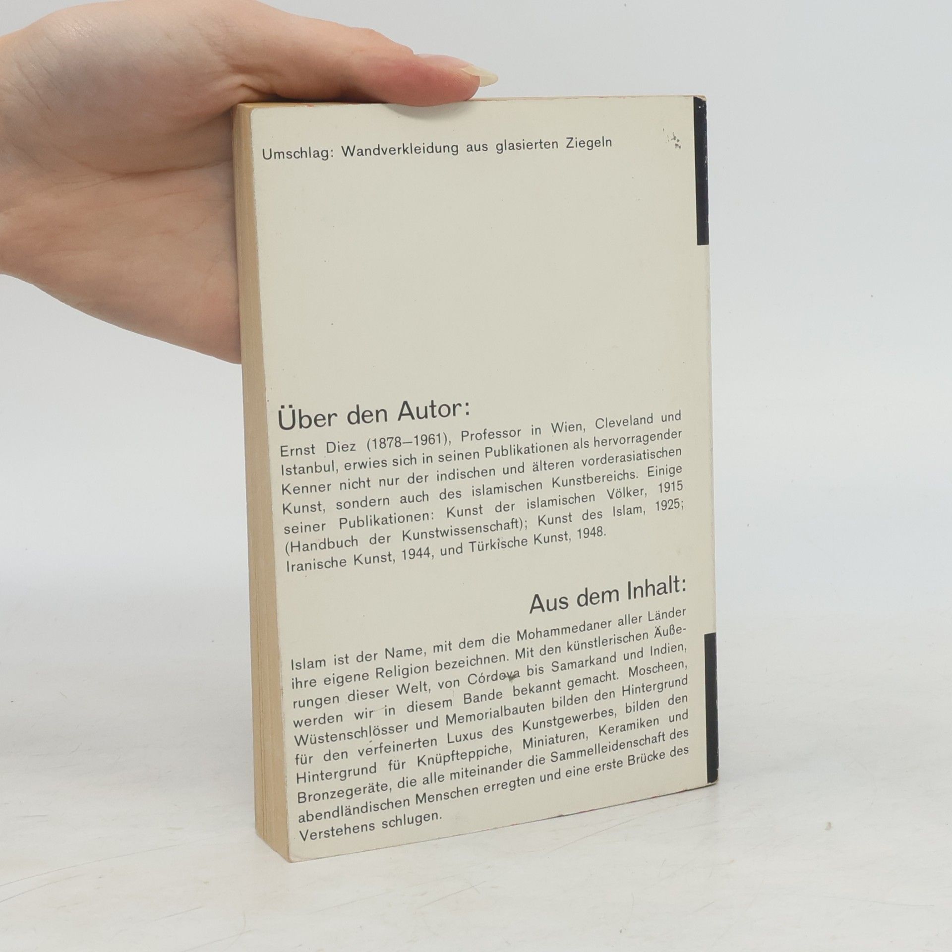 Ernst Diez Ullstein Kunstgeschichte Islamische Kunst, Gesamtregister. Bd. 20