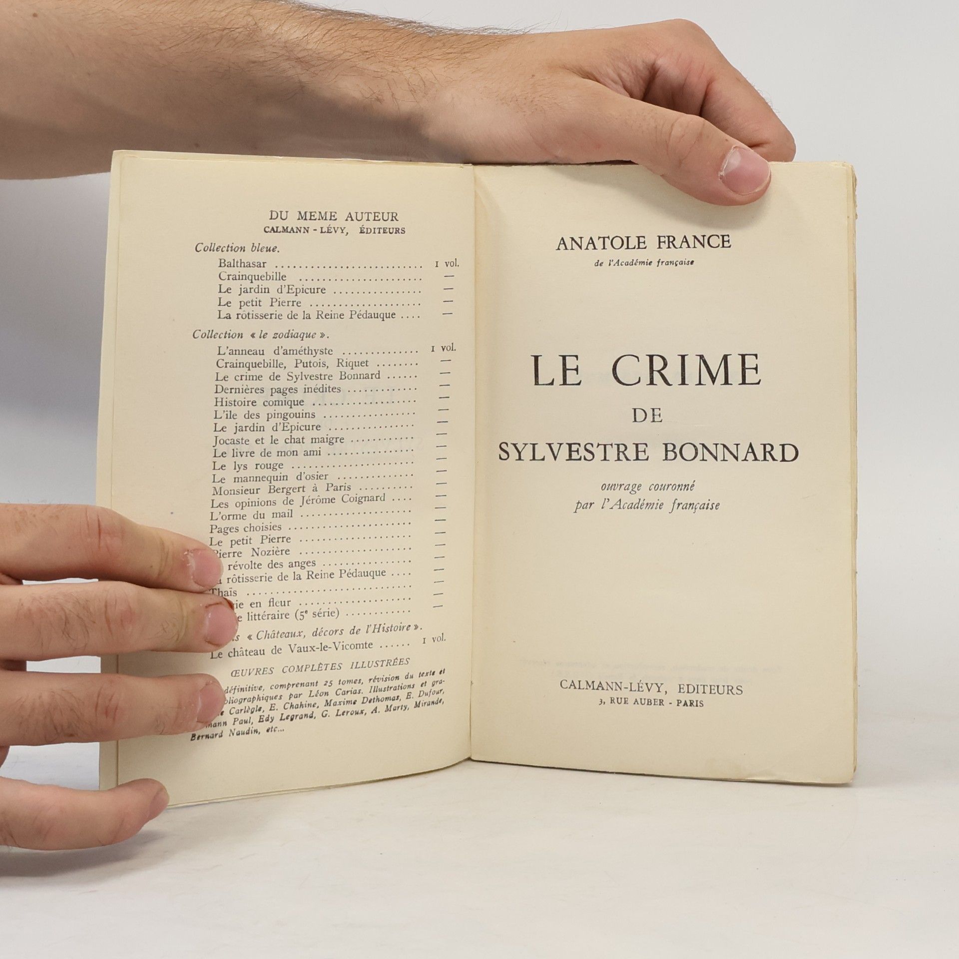 Anatole France Le Crime de Sylvestre Bonnard