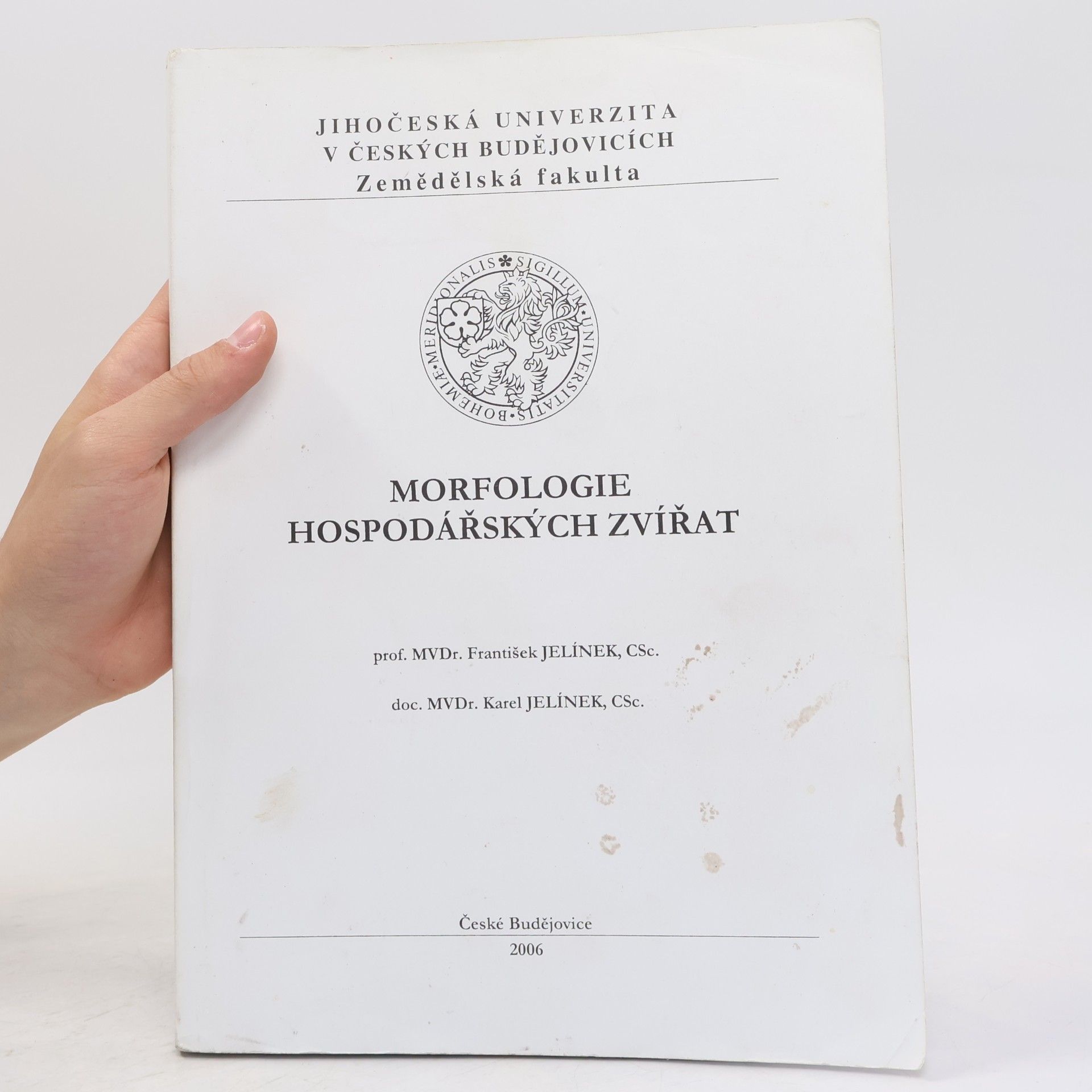 František Jelínek Morfologie hospodářských zvířat