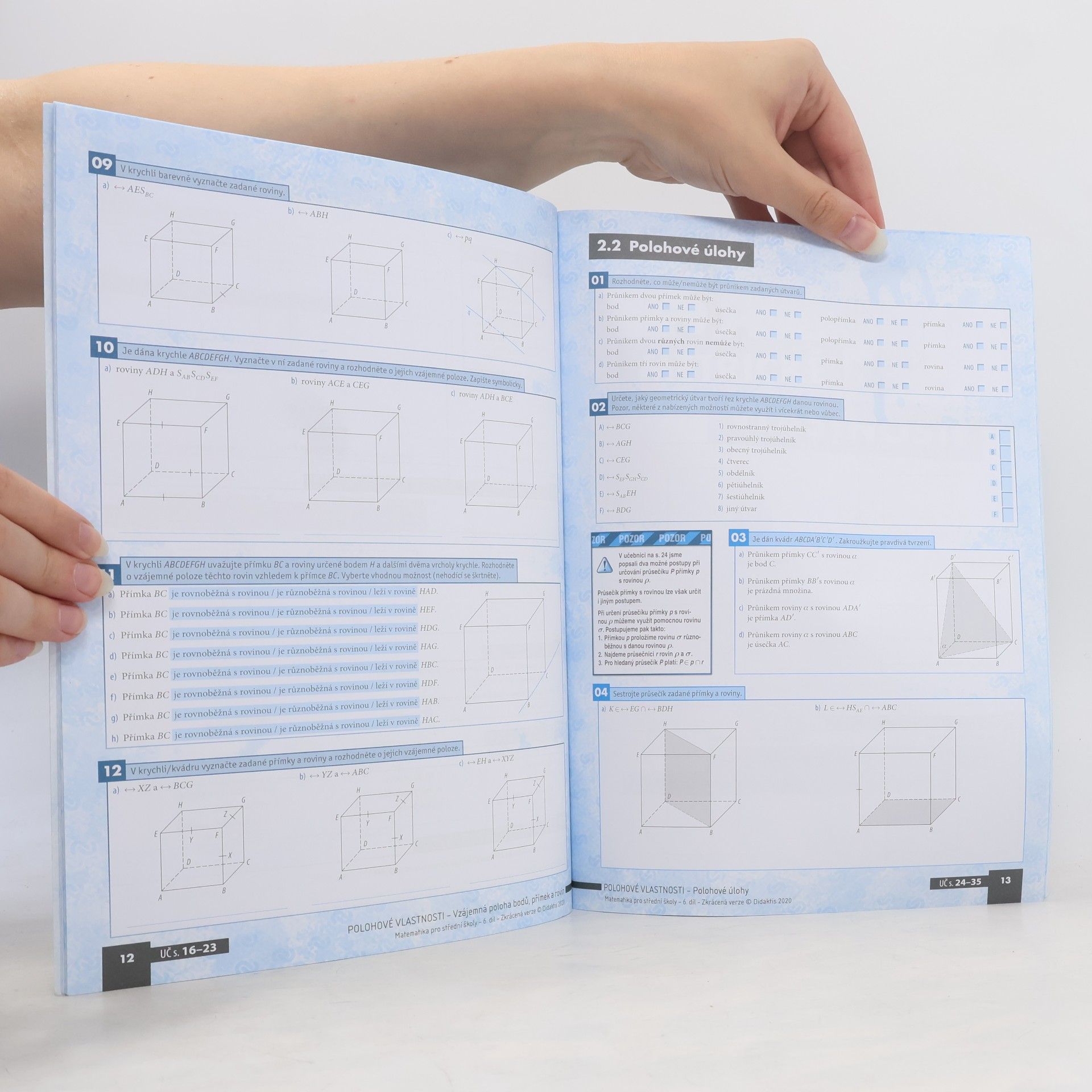 Jakub Mrázek Matematika pro střední školy, 6. díl, Stereometrie, pracovní sešit, zkrácená verze